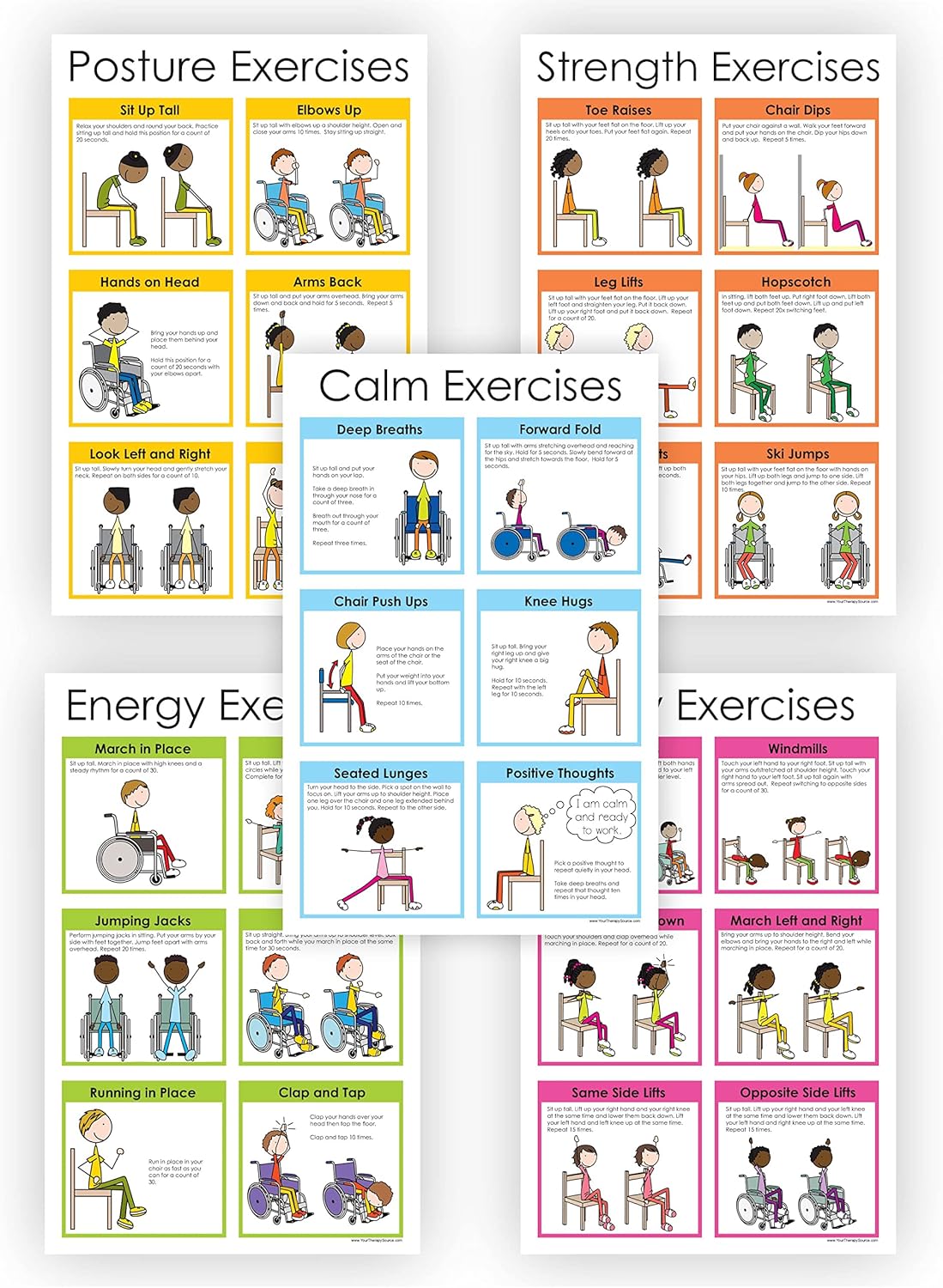 Inclusive Classroom Fitness Posters by Your Therapy Source