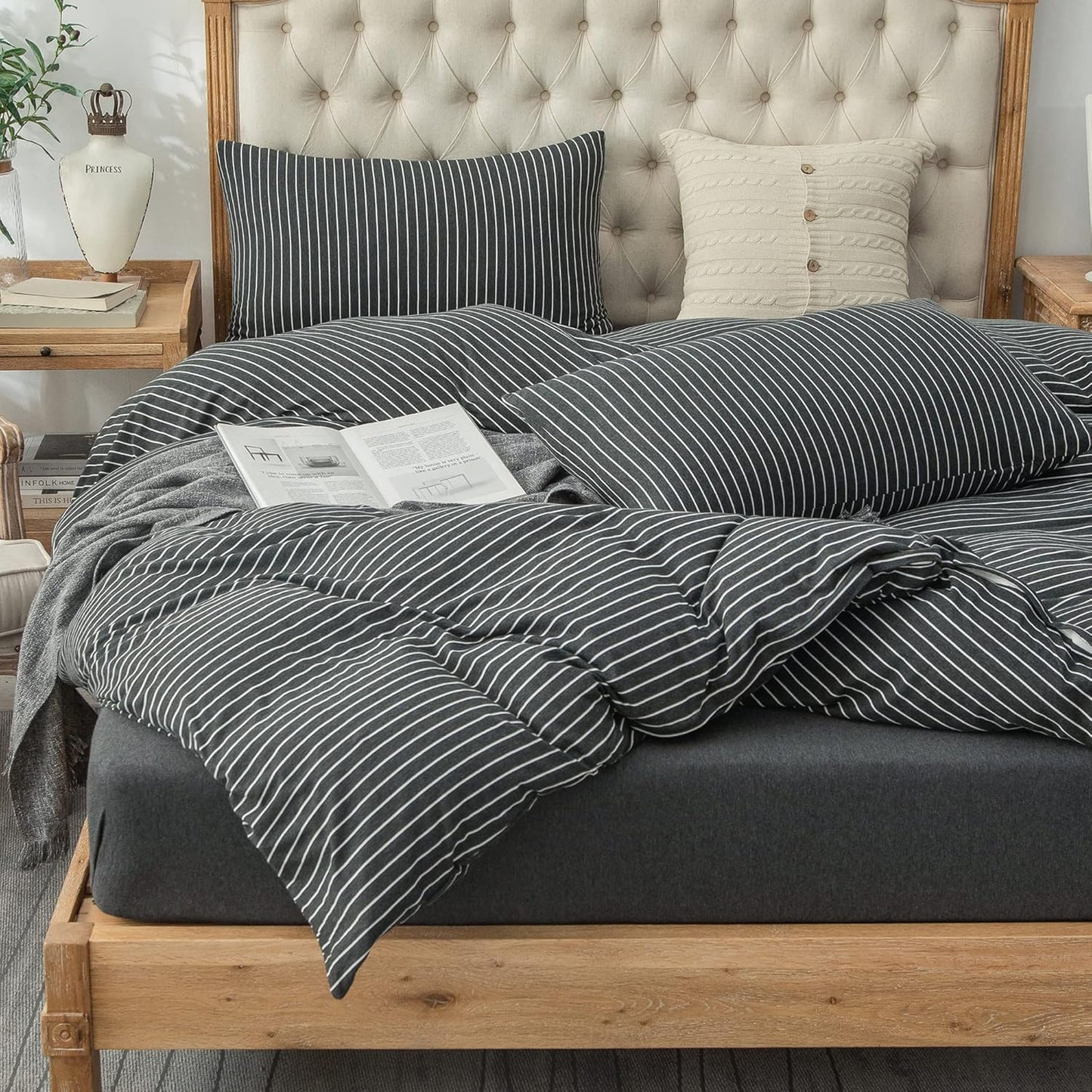 PURE ERA Jersey Knit Duvet Cover Set for Cozy Bedroom Style