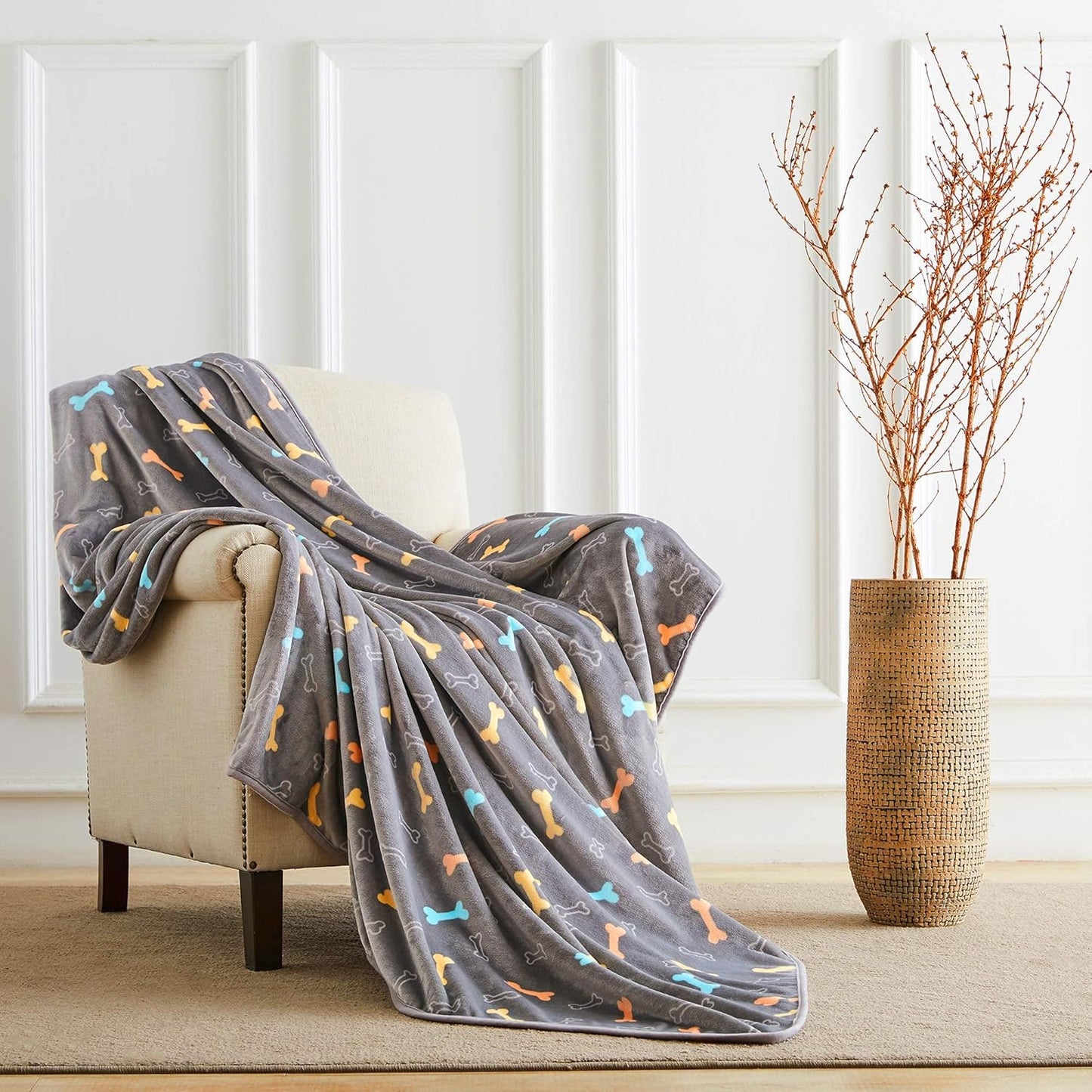 Luxurious Dog Blanket for Pets - Soft Microplush Fleece 80 x 60 in
