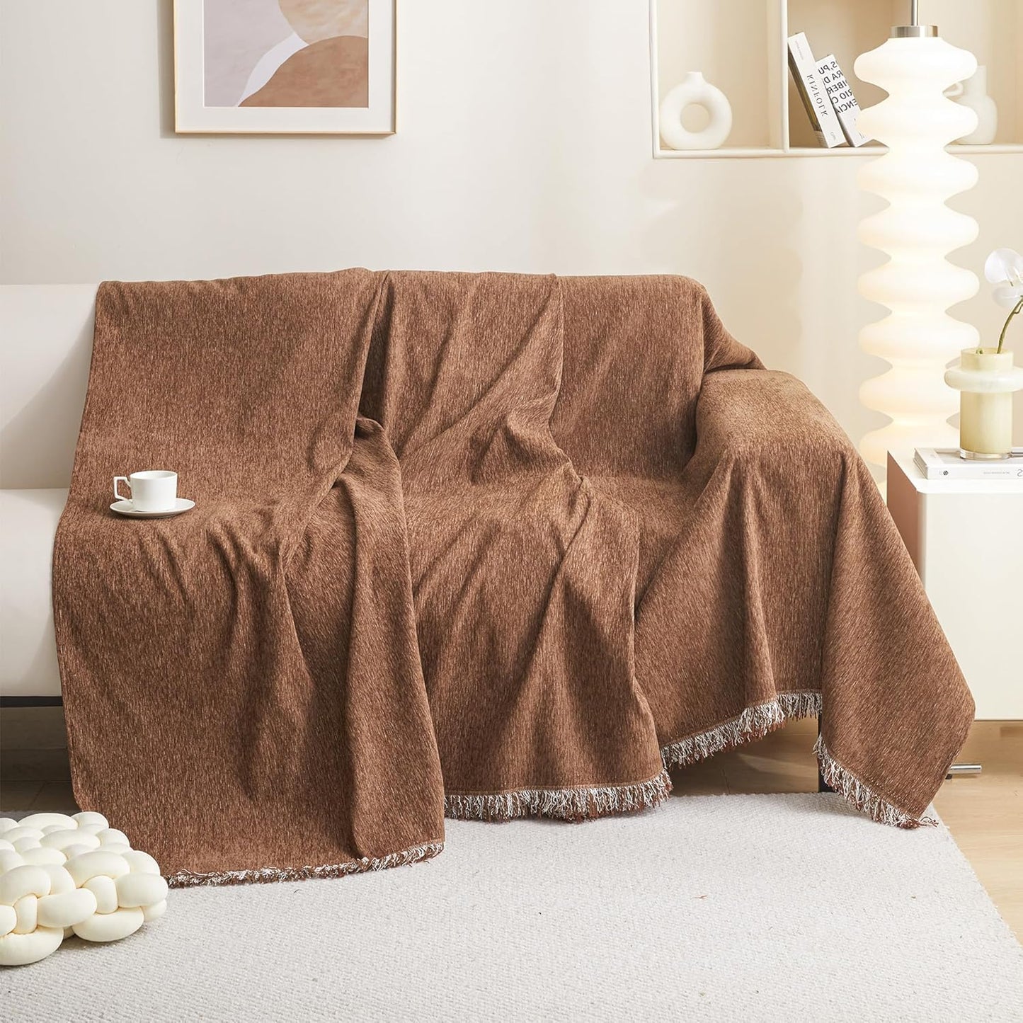 MEETSKY Couch Cover Sofa Cover Washable for 2 Cushion Sofa