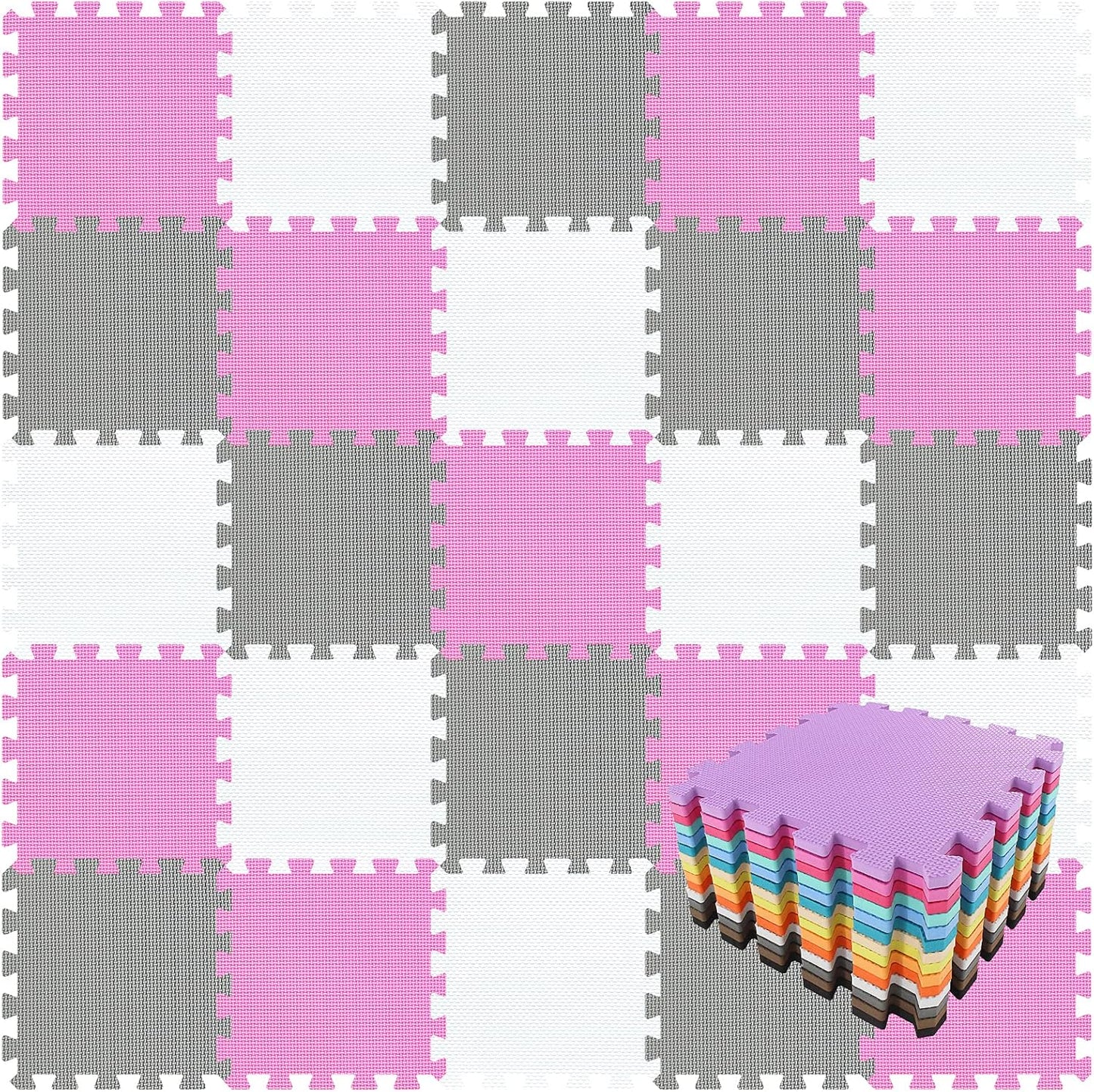 qqpp EVA Rubber Interlocking Puzzle Foam Floor Mats for Kids