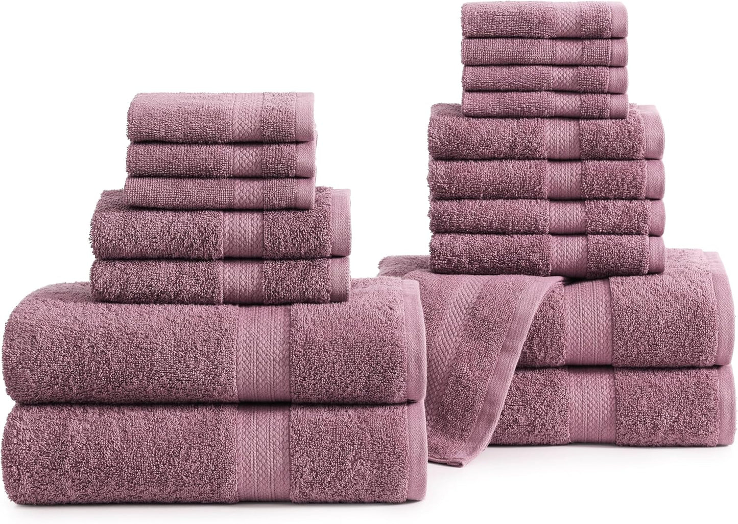 100% Cotton Bathroom Towel Set - 18 Pcs for Home & Travel