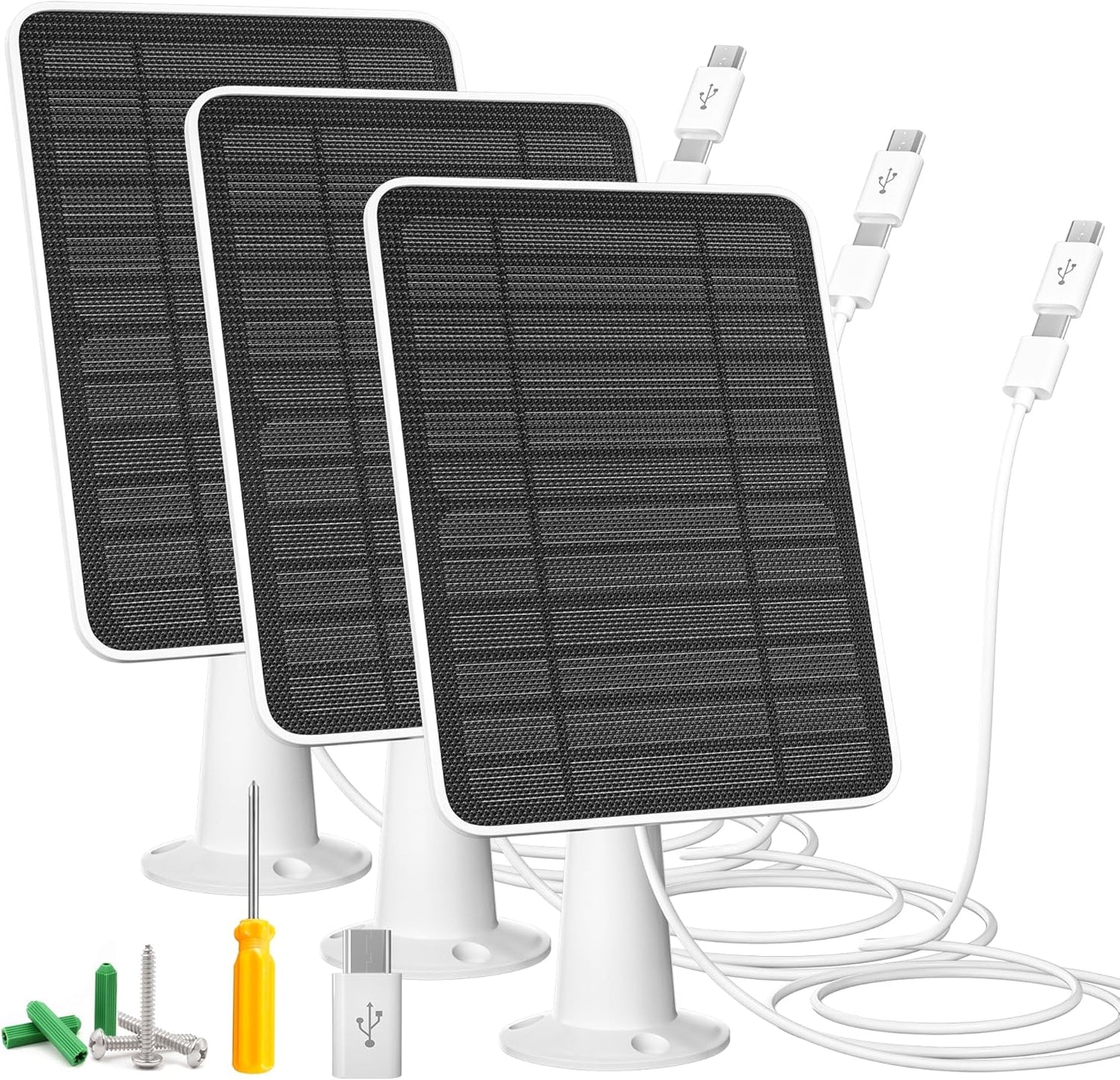 5W Solar Panel Charger for Reolink Battery Cameras - 3 Pack