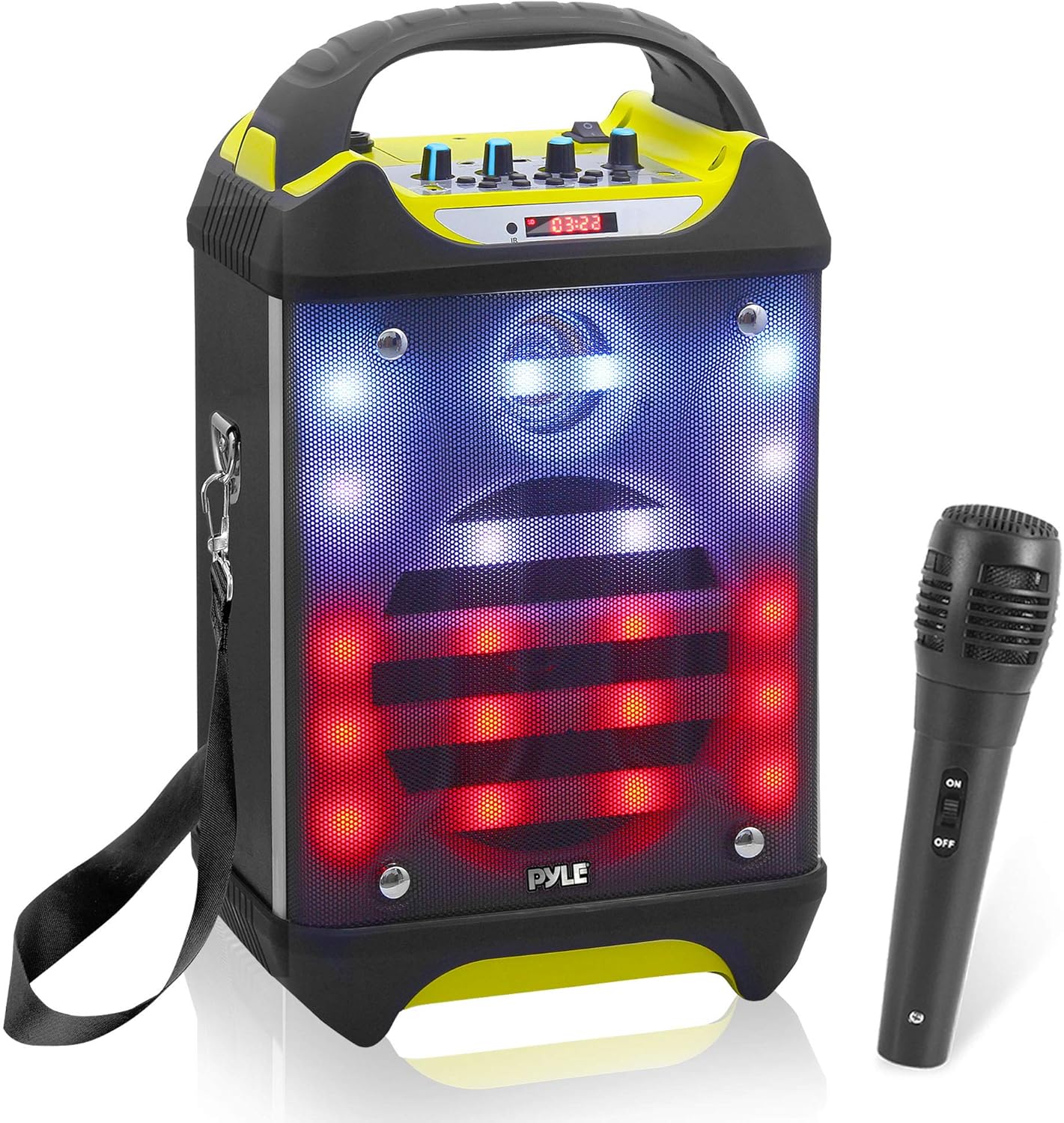 Portable Bluetooth Karaoke Speaker - Music Recording, Flashing DJ Light