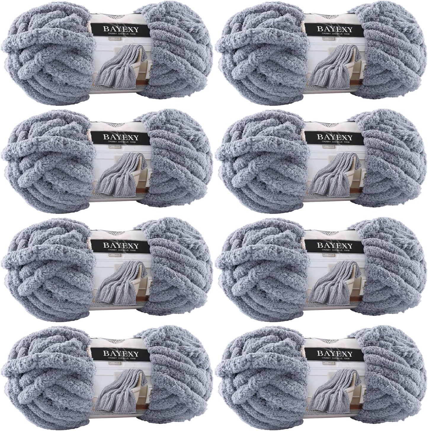 Chunky Chenille Yarn for Hand Knitting - Soft Blanket Yarn