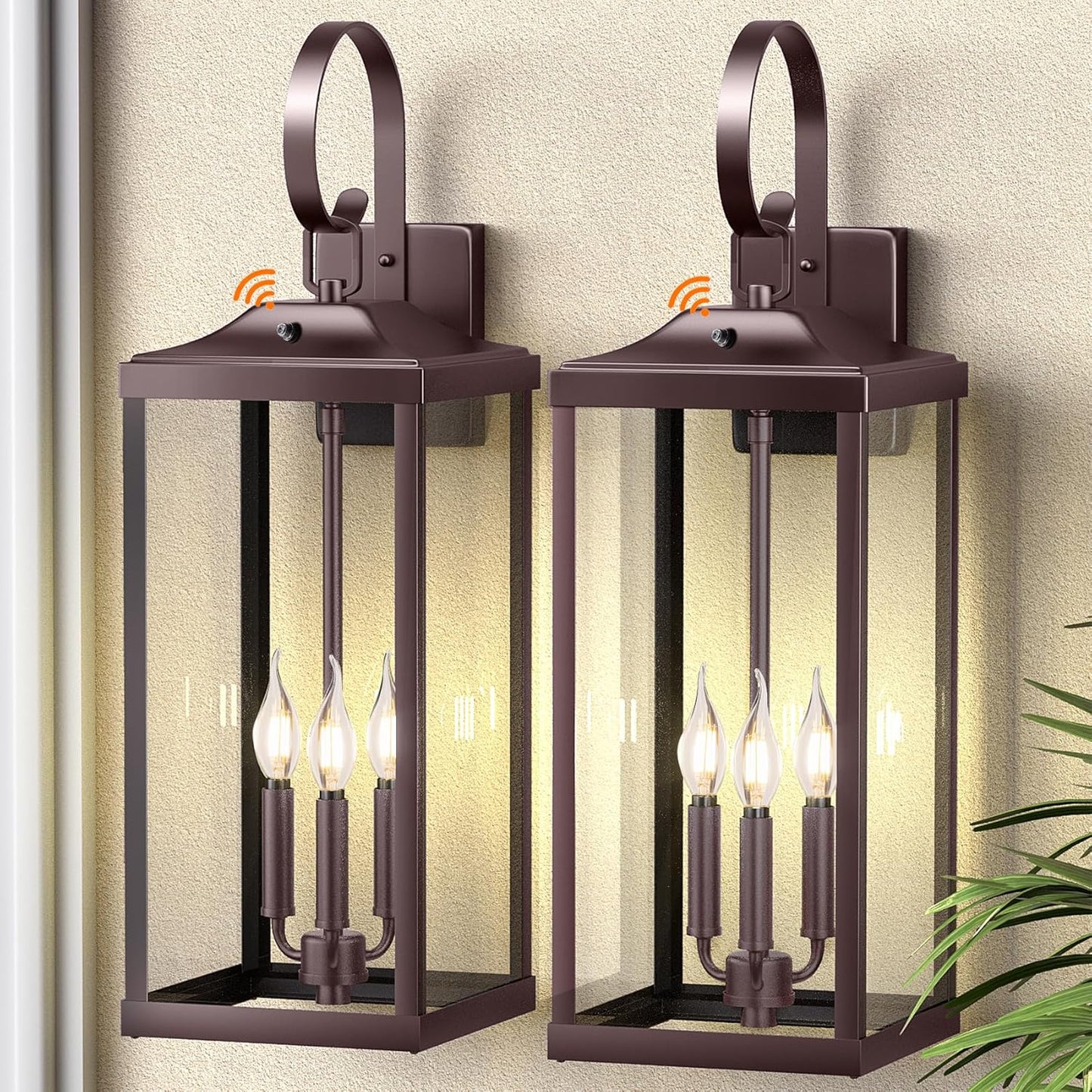 2 Packs 24in Extra Large Dusk to Dawn Light Fixture for Outdoors