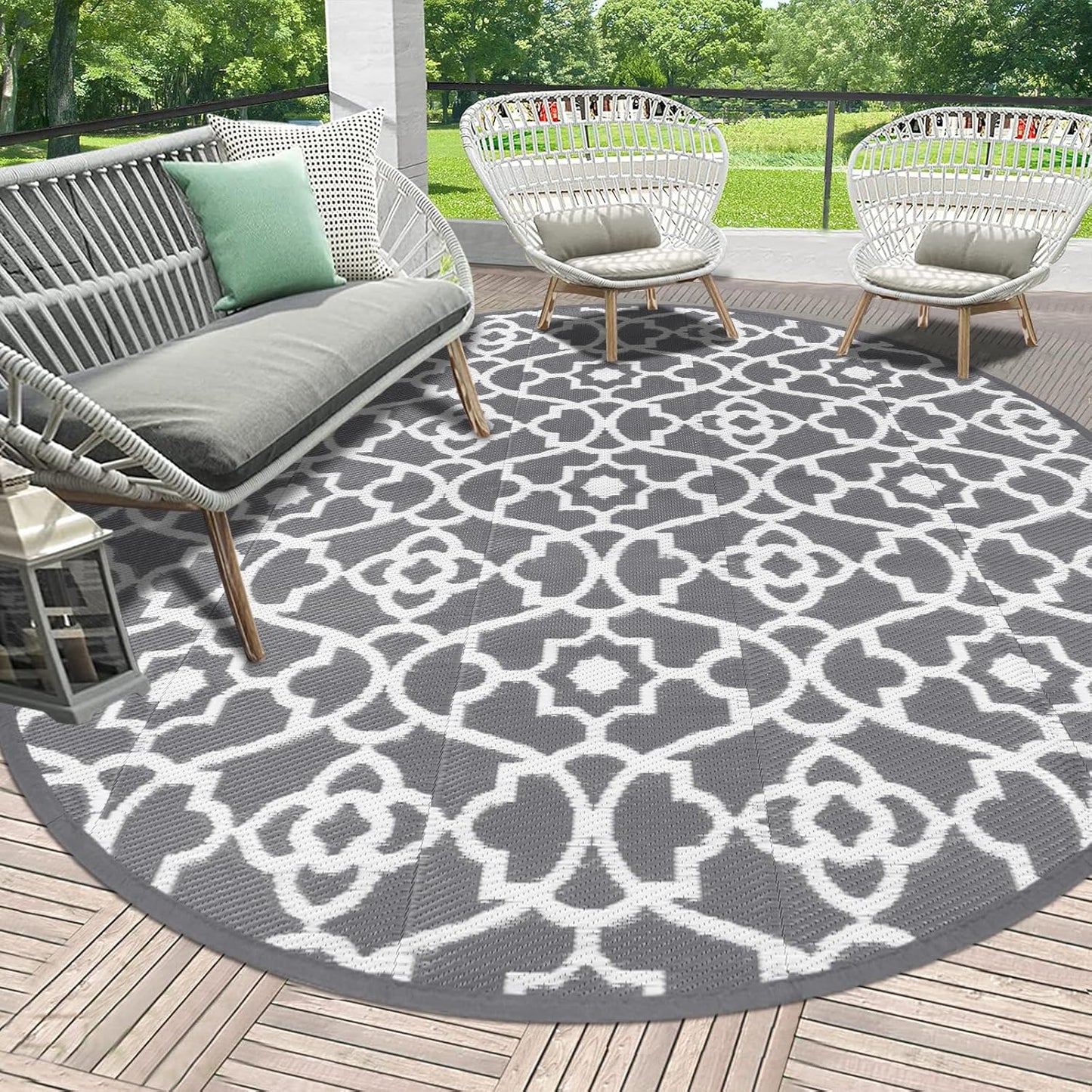 HEBE Outdoor Rug Waterproof 8ft for Camping and Patio Use