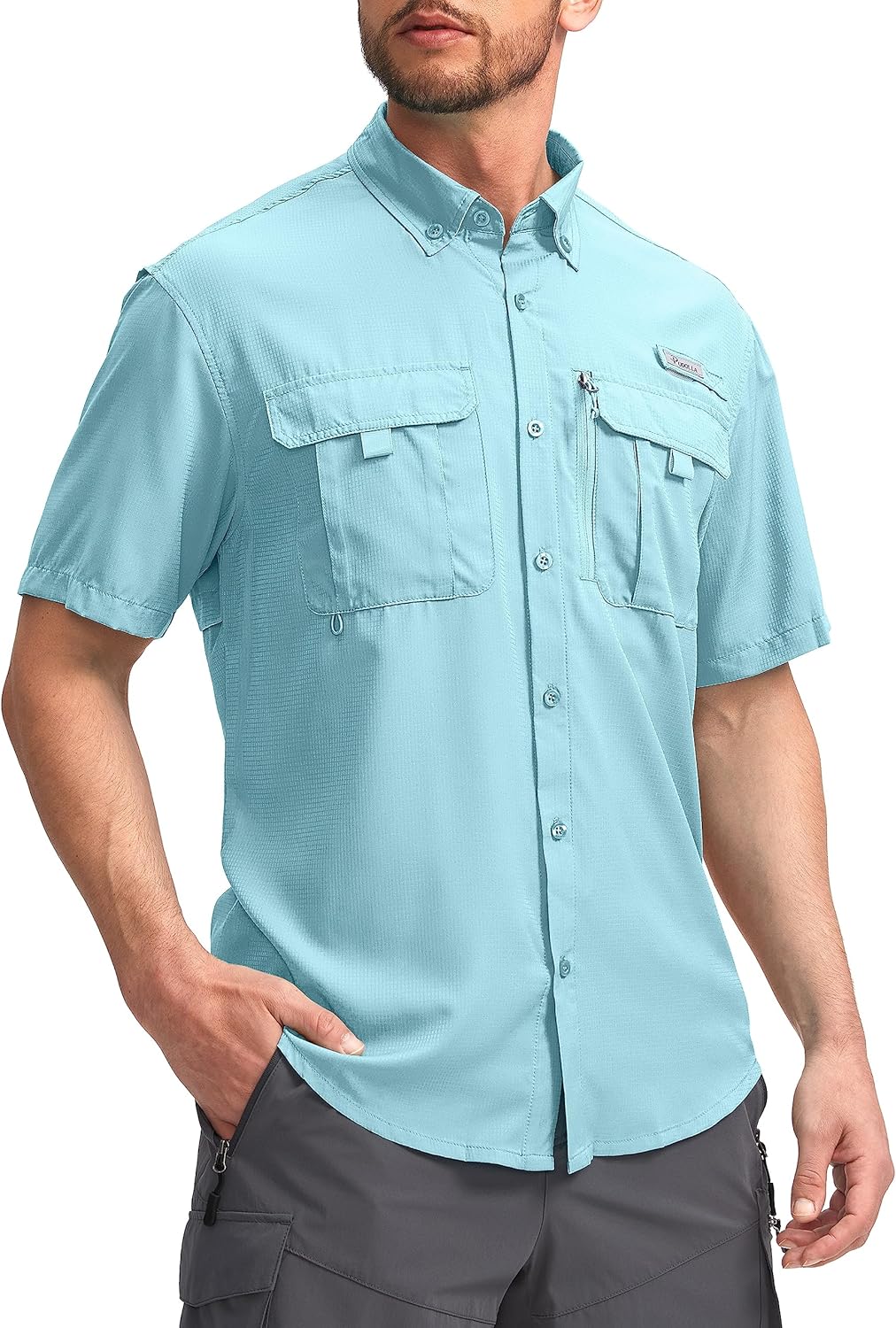 Pudolla Men's Fishing Shirts with UPF50+ Sun Protection Features