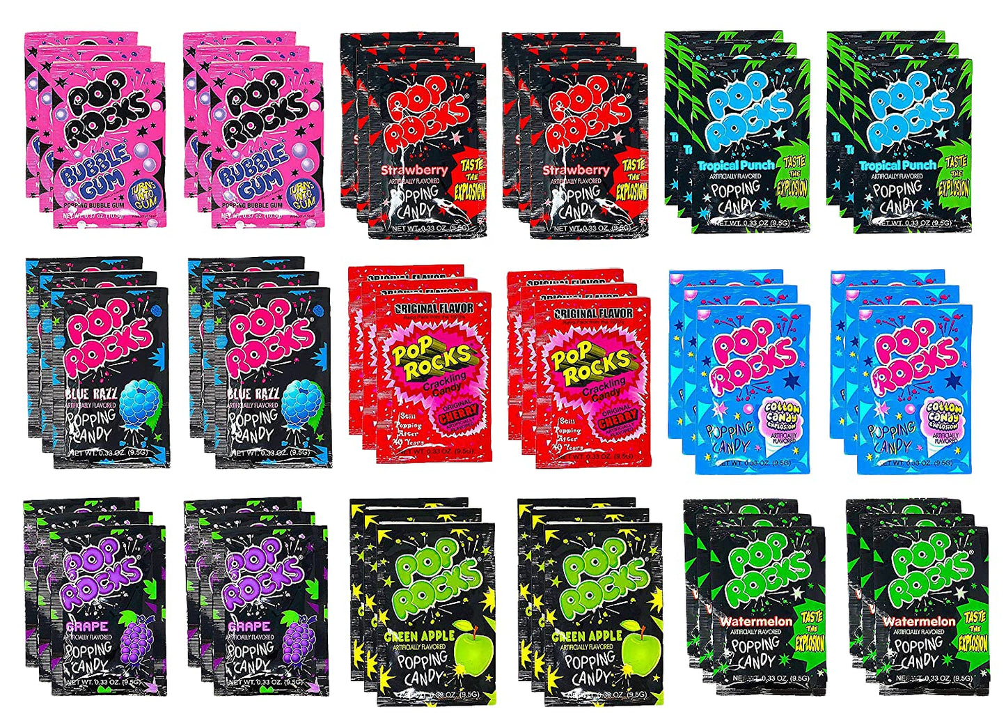 Pop Rocks Crackling Candy Variety Pack of 54 Flavors Fun