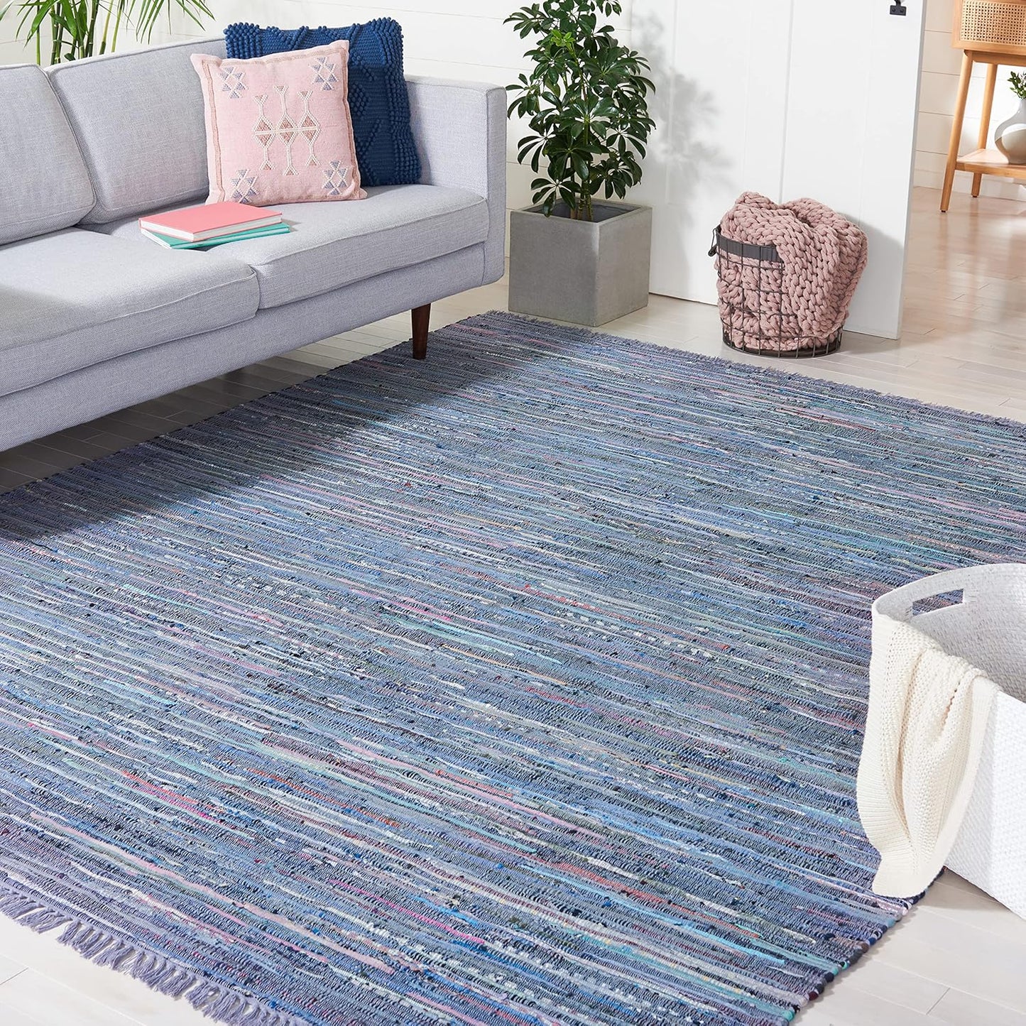 SAFAVIEH Rag Rug Collection Area Rug - Handmade Boho Stripe
