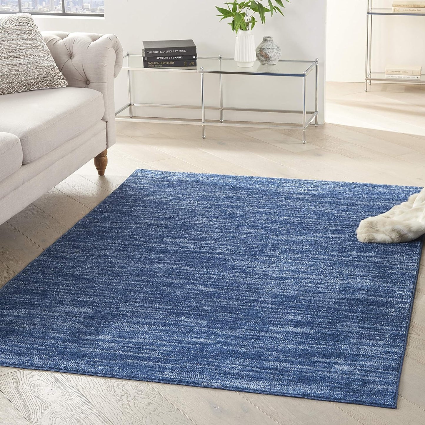 Nourison Home Essentials 4ft x 6ft Navy Blue Outdoor Area Rug