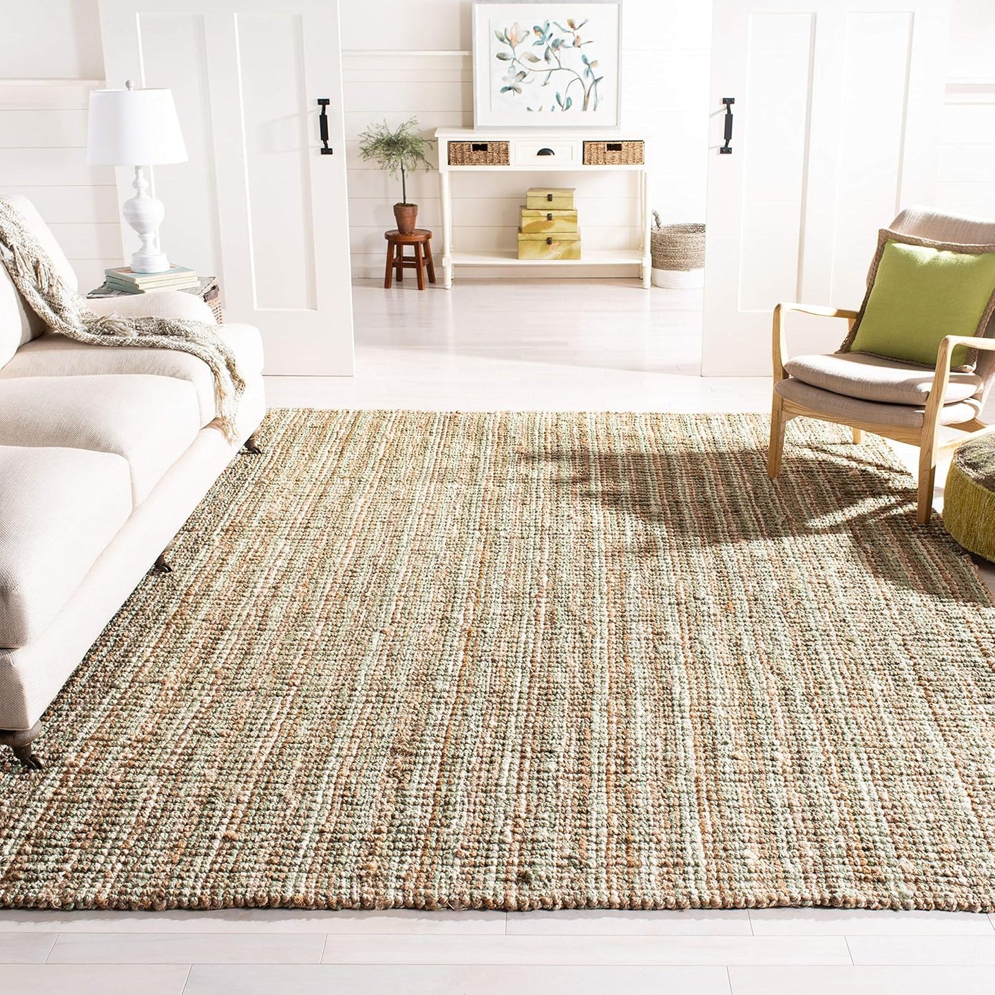 Handmade Jute Area Rug 10ft Square - Natural Fiber Collection