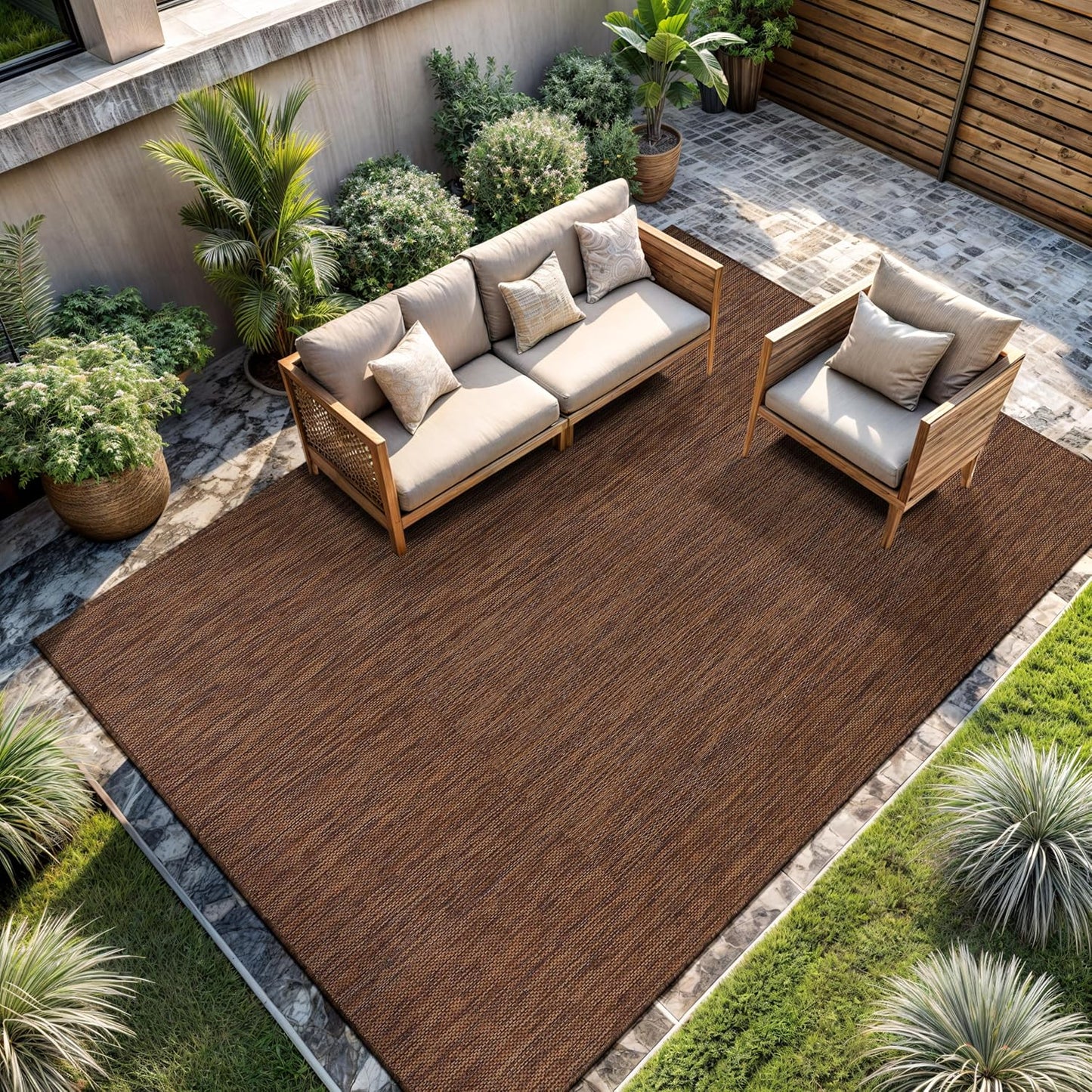 CAMILSON Outdoor Rug 8x10 for Patios and Porches - Waterproof