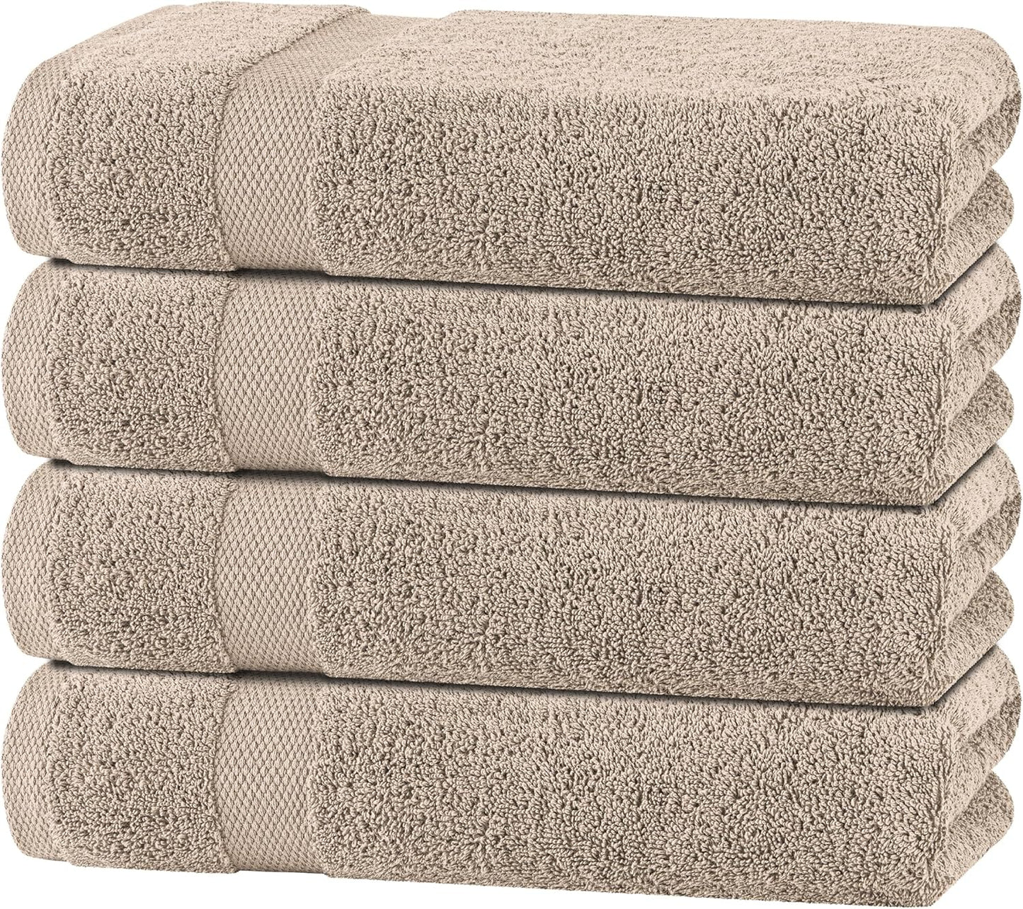 Wealuxe Taupe Bath Towels Set - Soft, Absorbent, Quick Dry