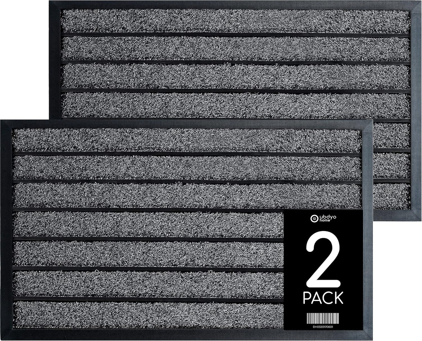 Heavy Duty Door Mat Outdoor Entrance - 2 Pack for Muddy Shoes