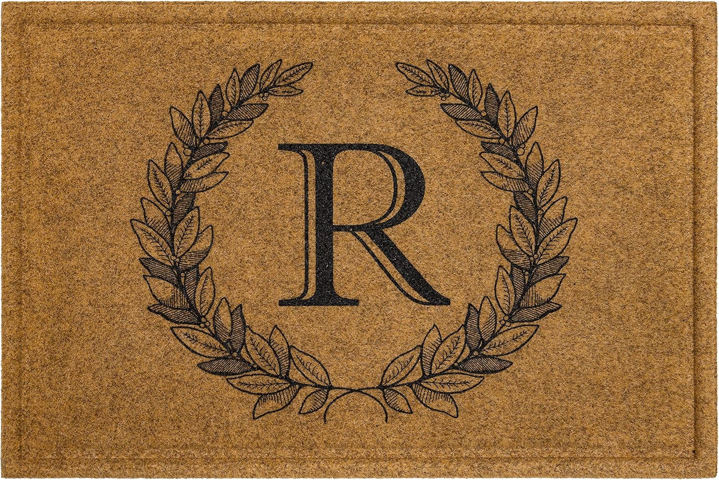 Mohawk Home Entryway Door Mat with Monogram Letter R Design