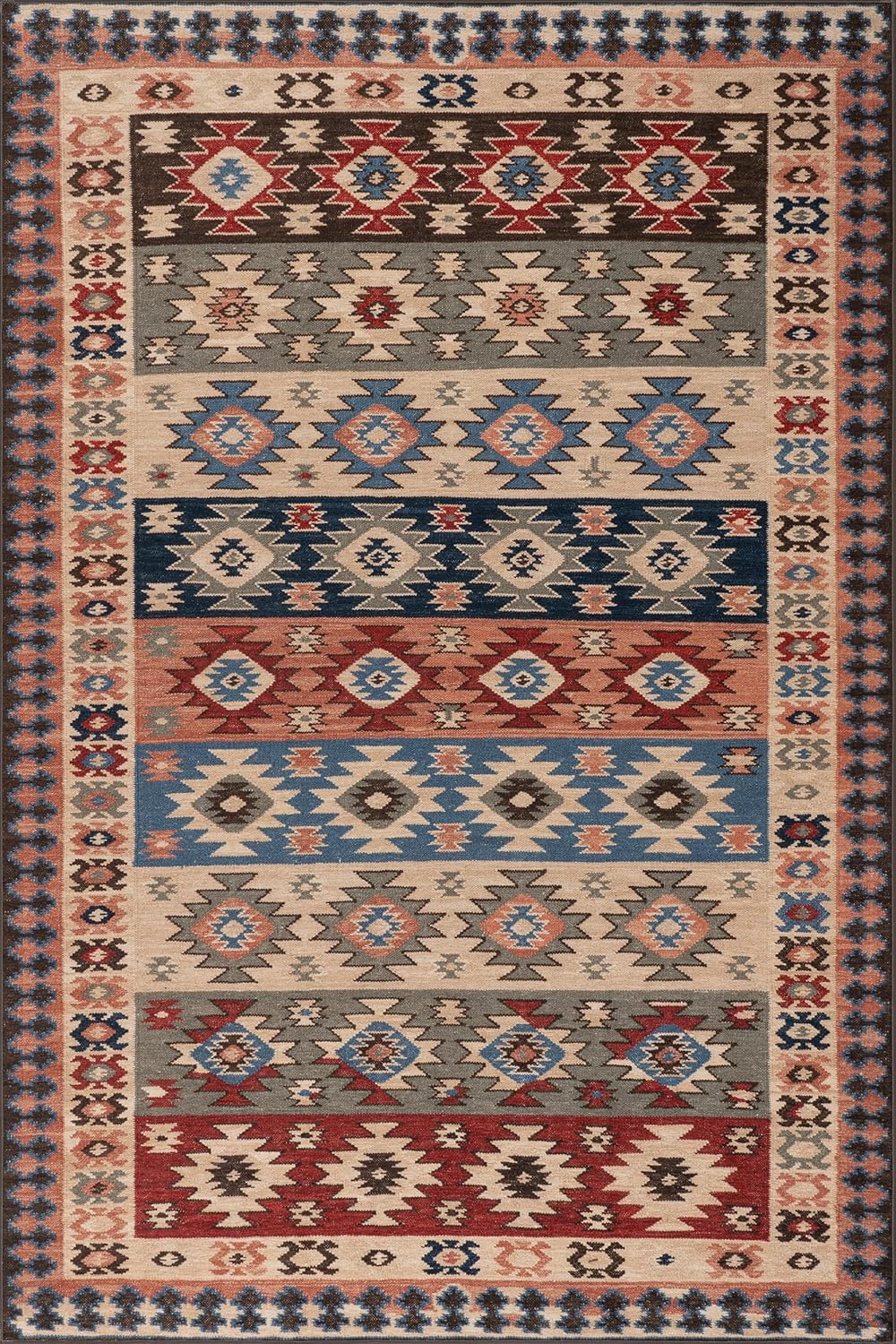 Balsam Kilim Multi Machine Washable Rug, 8.5 X 11.5 Feet