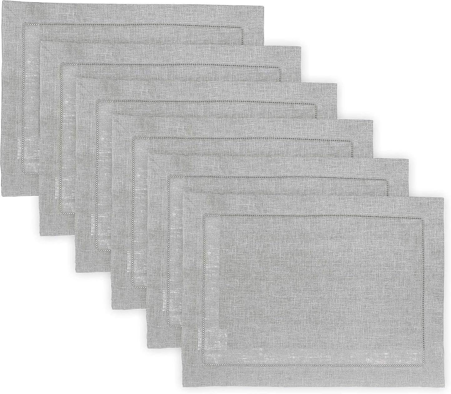 Elegant Soft Grey Linen Placemats Set of 6 for Every Occasion