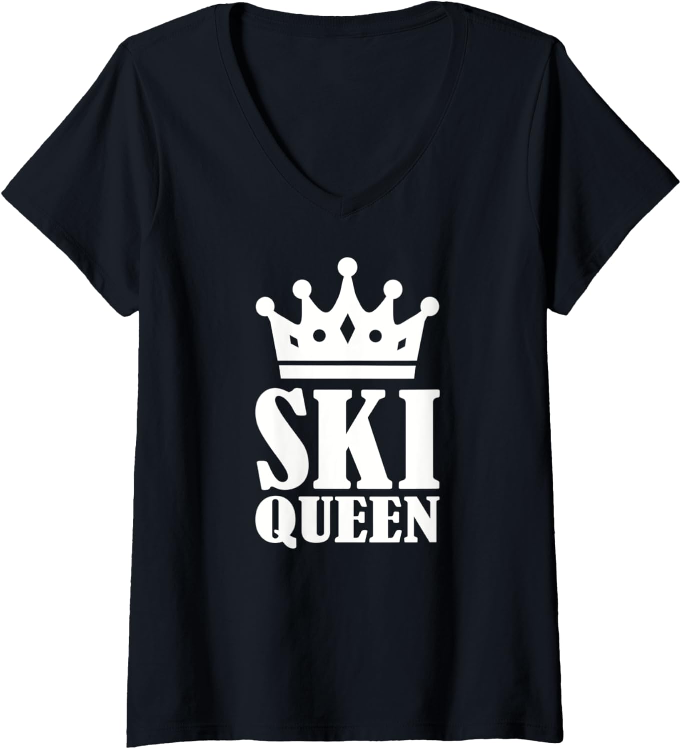 Stay Stylish on the Slopes with Ski Queen V-Neck Tee!