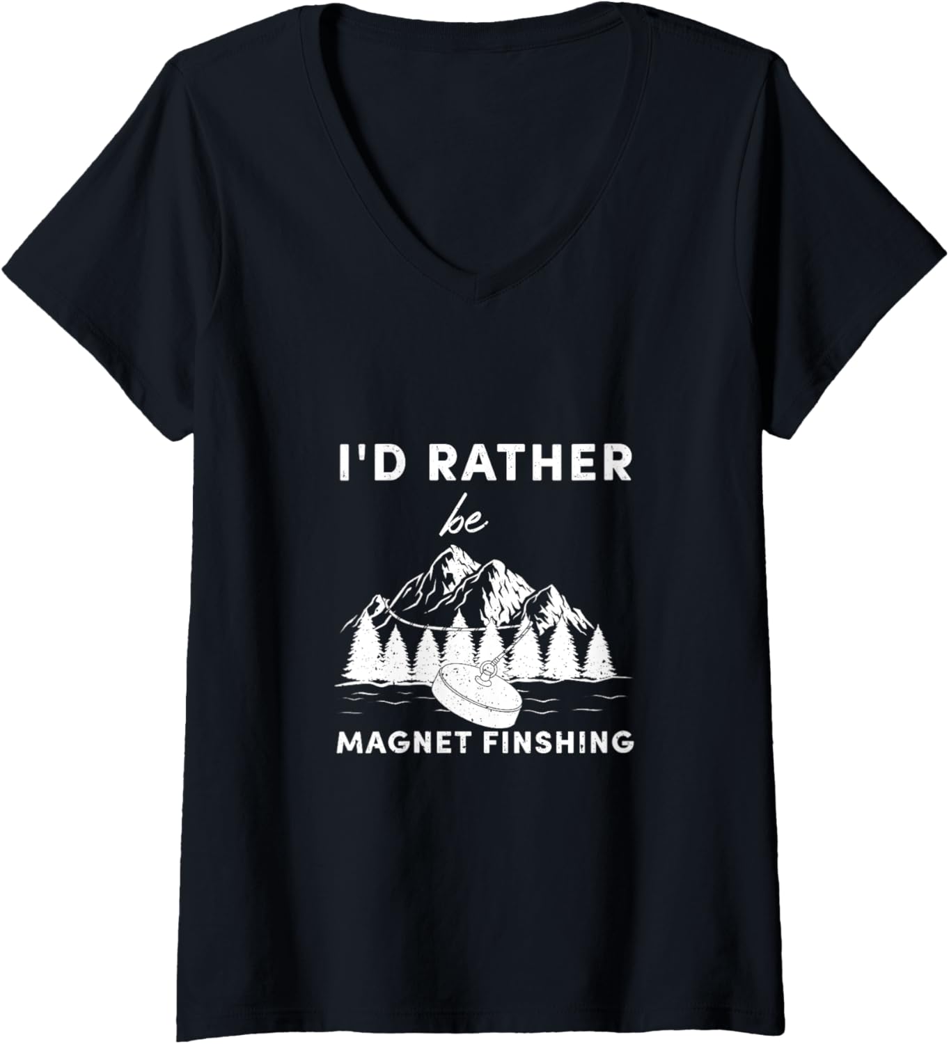 Magnet Fishing V-Neck Tee - Treasure Hunter's Favorite!