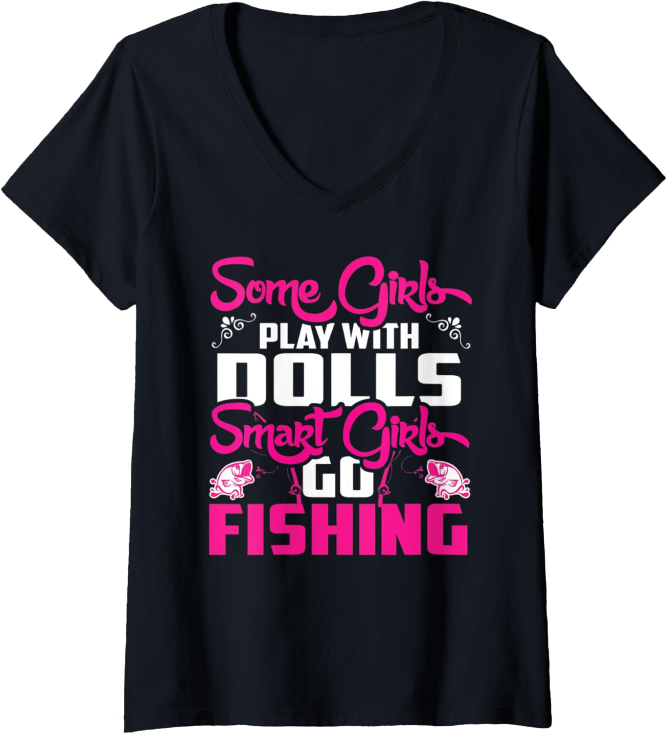 Hot Spot V-Neck: Women's Fishing Rod Holder Tee