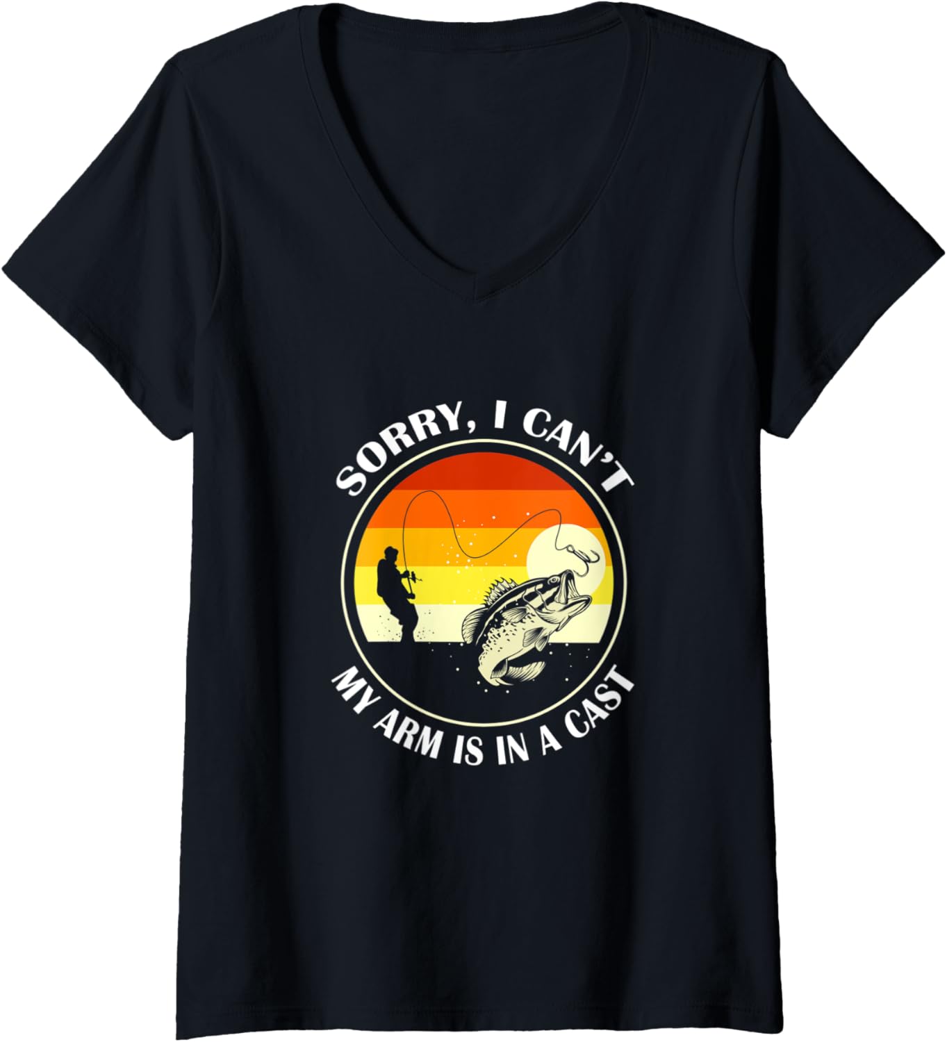 Funny Fishing V-Neck Tee - Reel in Laughter!