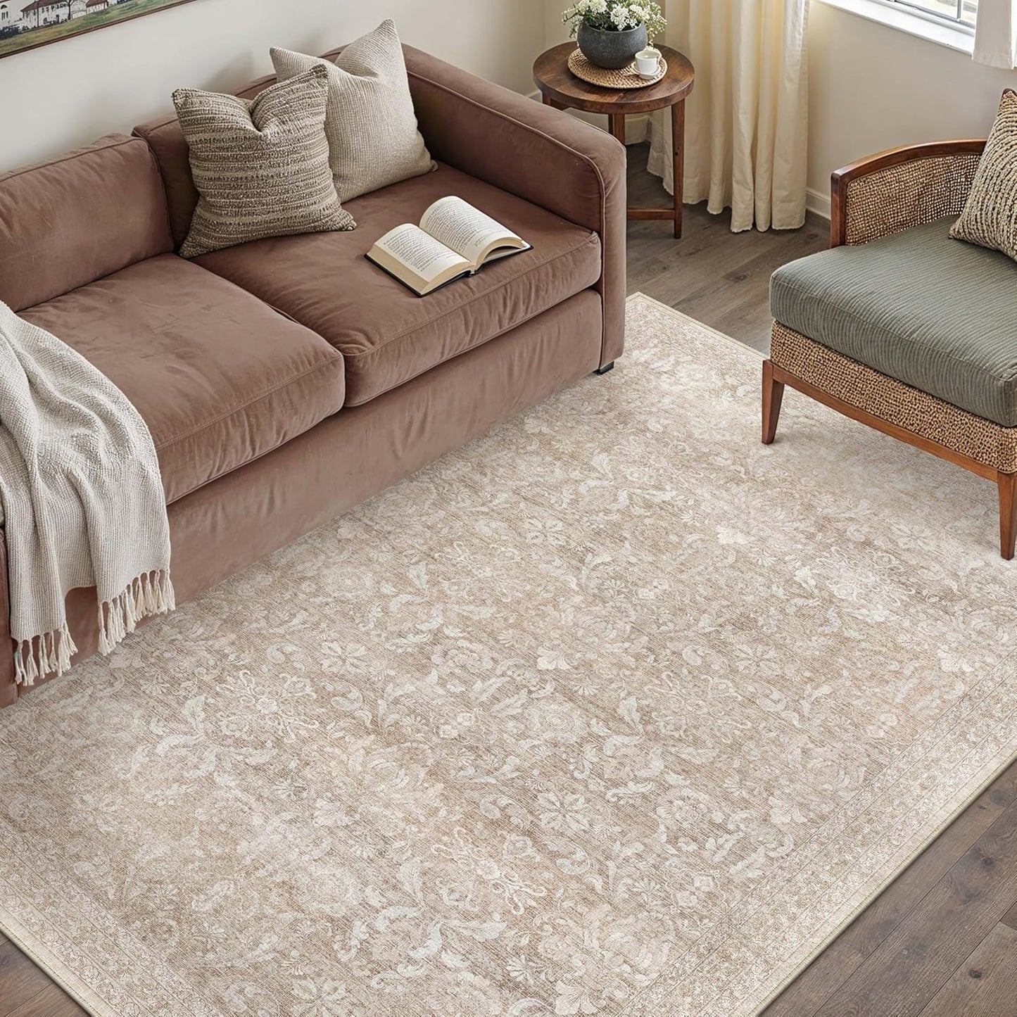 4x6 Area Rug Washable Vintage Carpet for Indoor Spaces