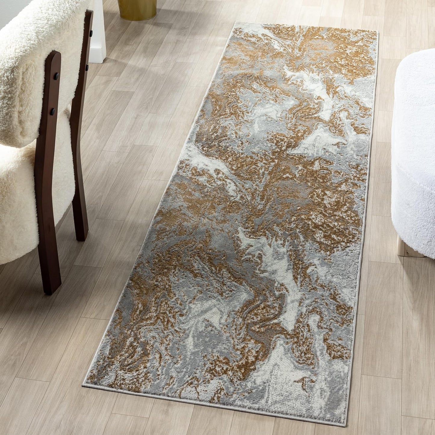 LUXE WEAVERS Marble Swirl Abstract Area Rug for Modern Spaces