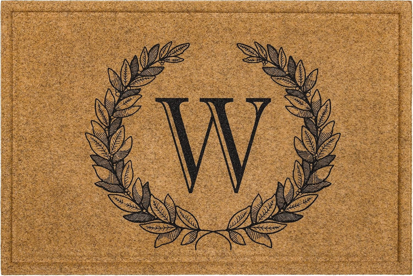Mohawk Home Entryway Door Mat Laurel Monogram Letter W 2ft x 3ft