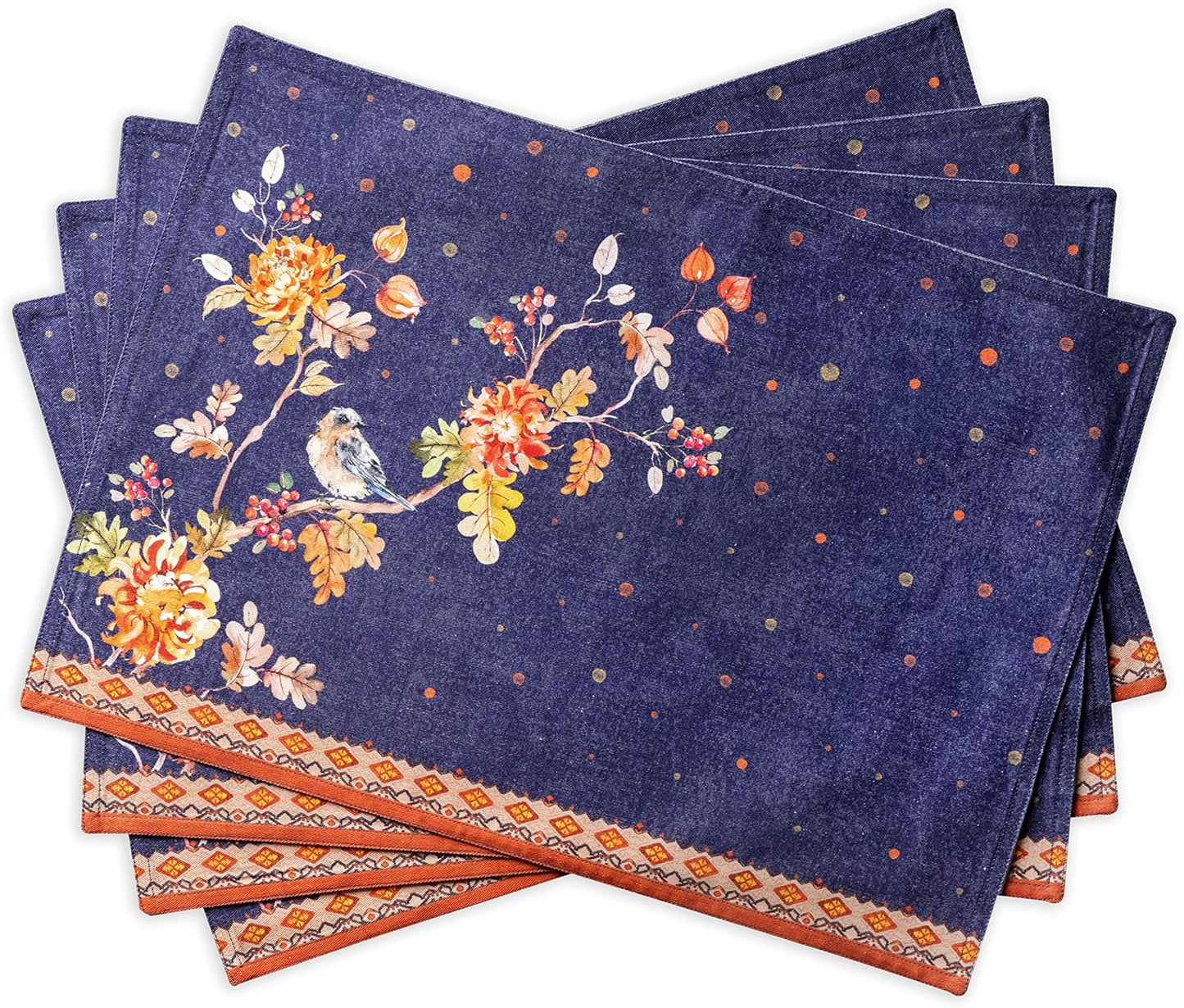 Maison d' Hermine Placemats Set of 4 Cotton Washable Table Mats