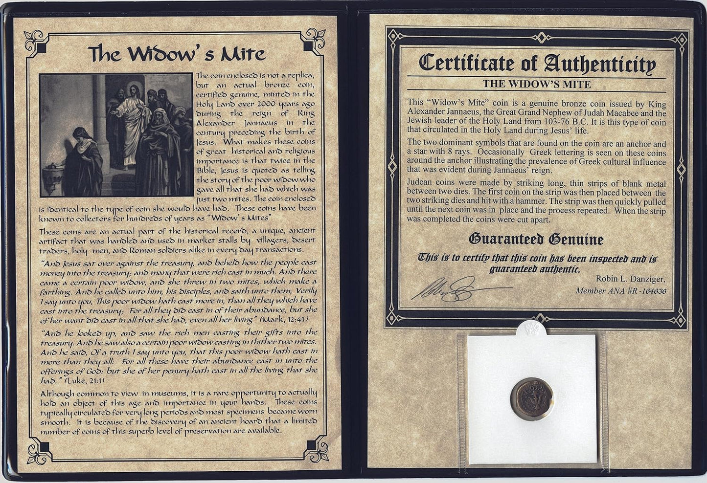 Widows Mite Ancient Coin Deluxe Portfolio for Collectors