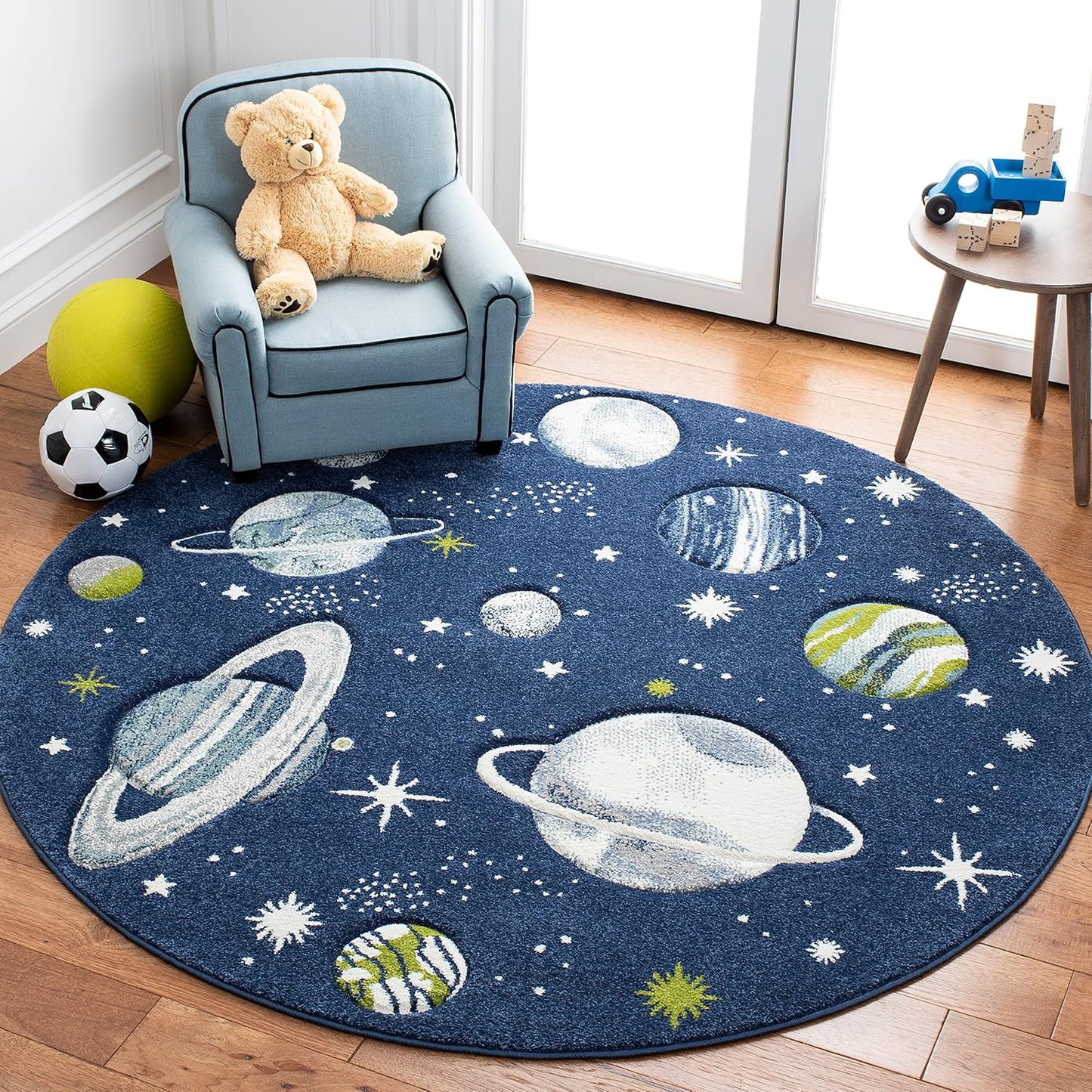 SAFAVIEH Carousel Kids Collection Round Area Rug for Playroom