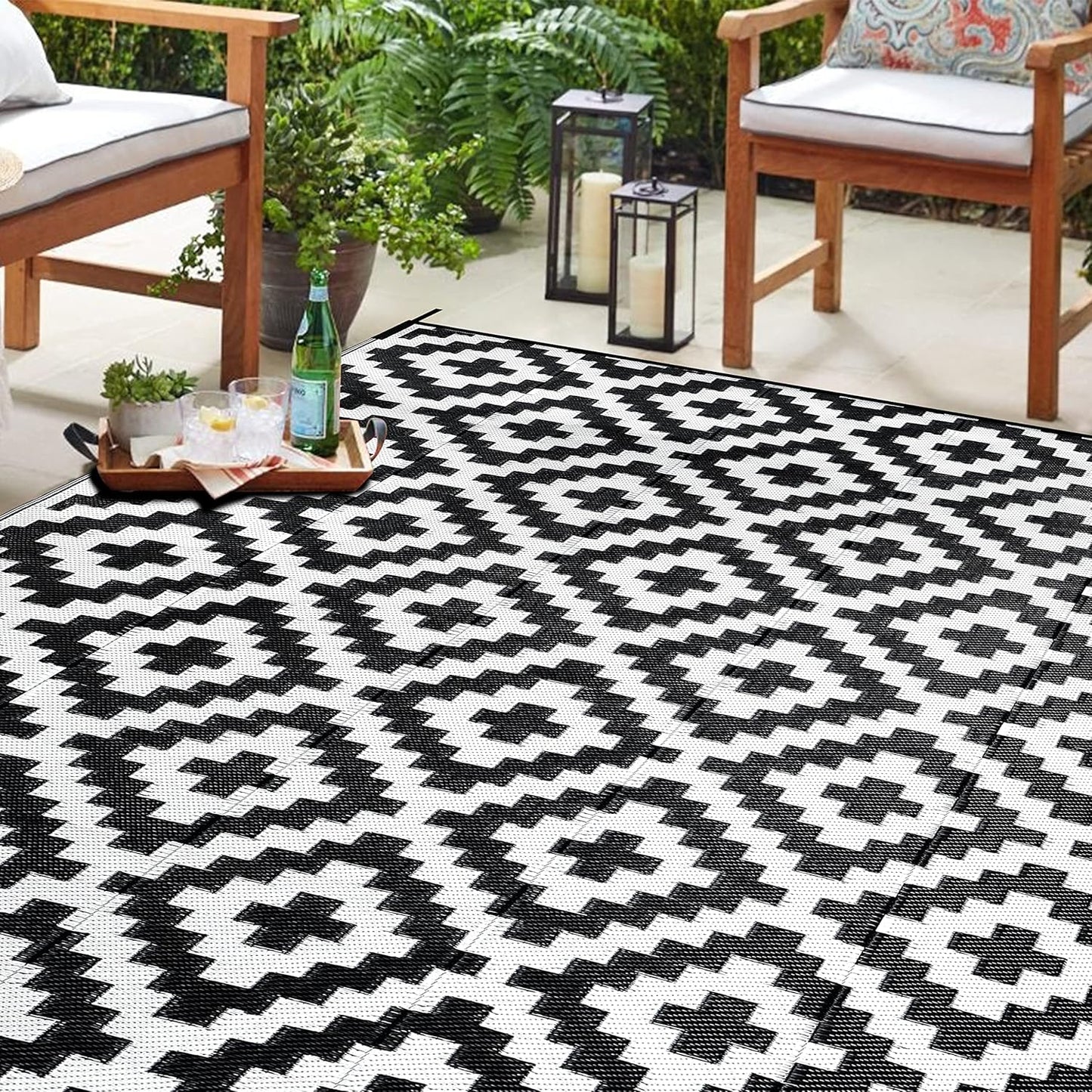 SAND MINE Waterproof Outdoor Rug 6x9 ft for Versatile Use