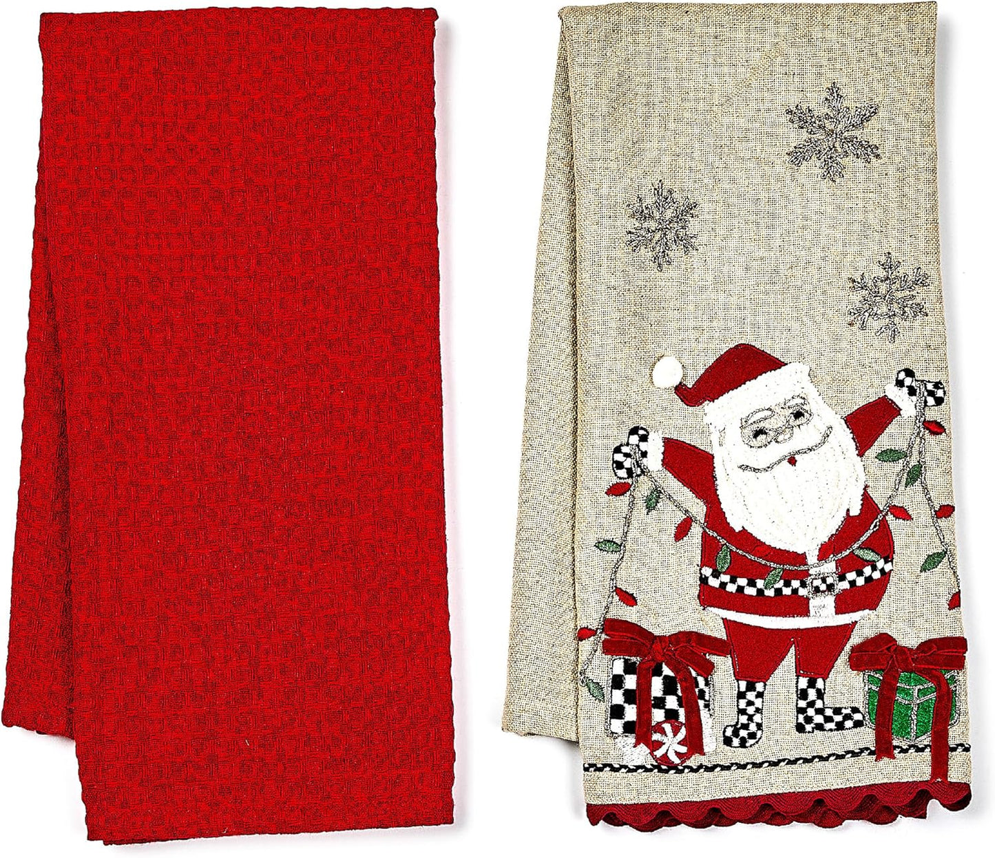 MACKENZIE-CHILDS Set of 2 Cotton Dish Towels for Holiday Cheer