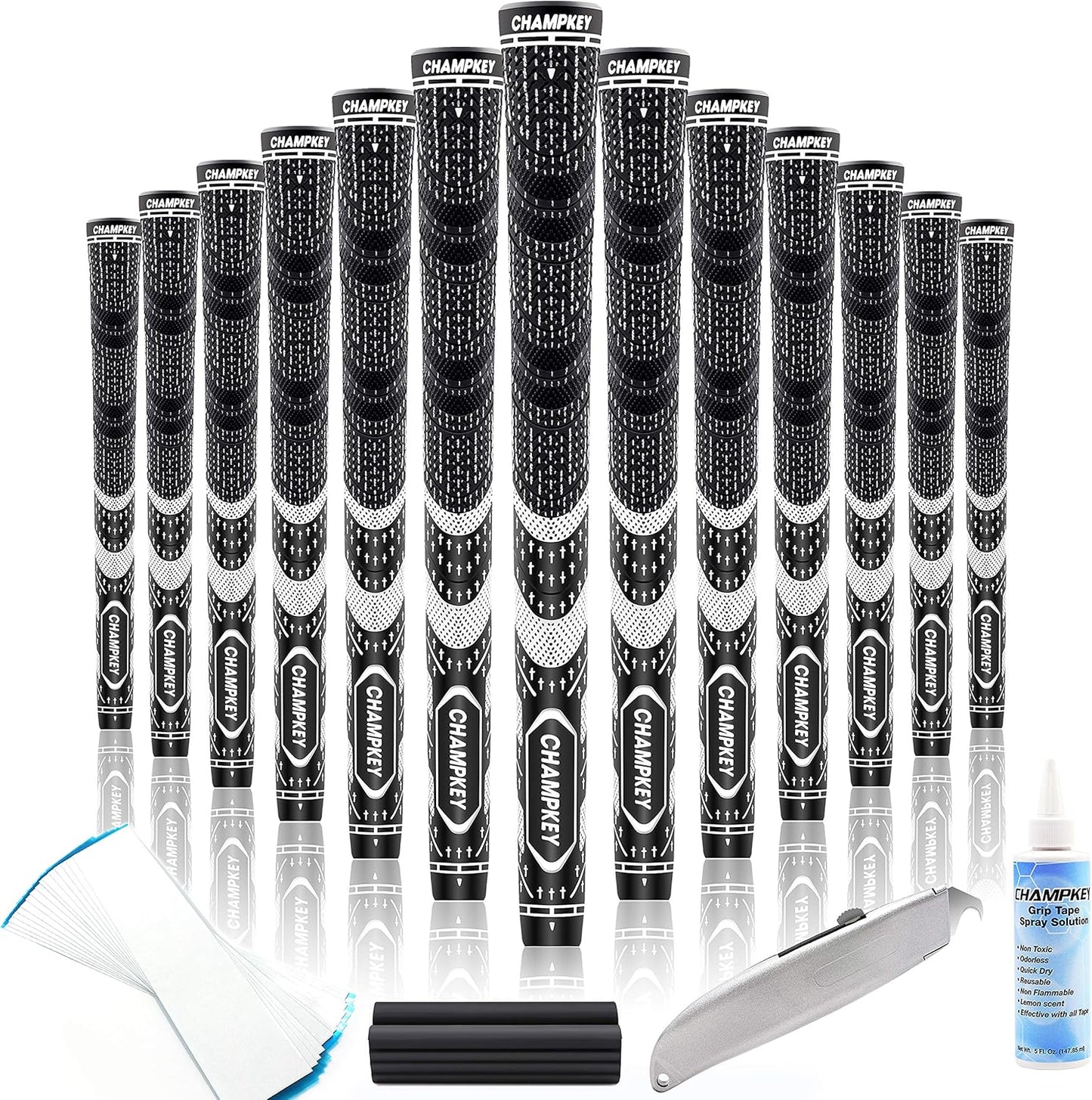CHAMPKEY Premium Hybrid Golf Grips for All Weather Performance