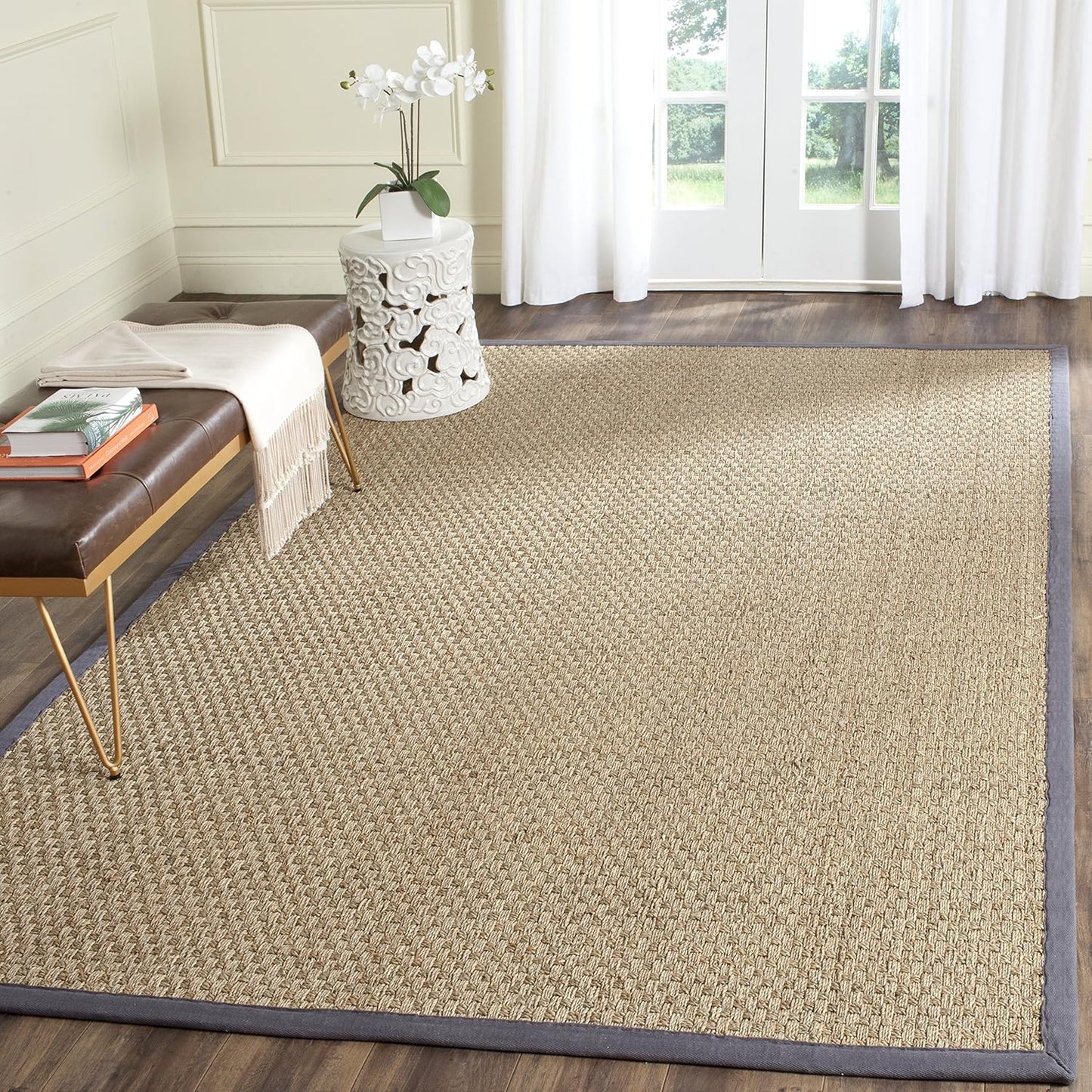 Natural Fiber Area Rug 9x12 - Stylish Seagrass Design