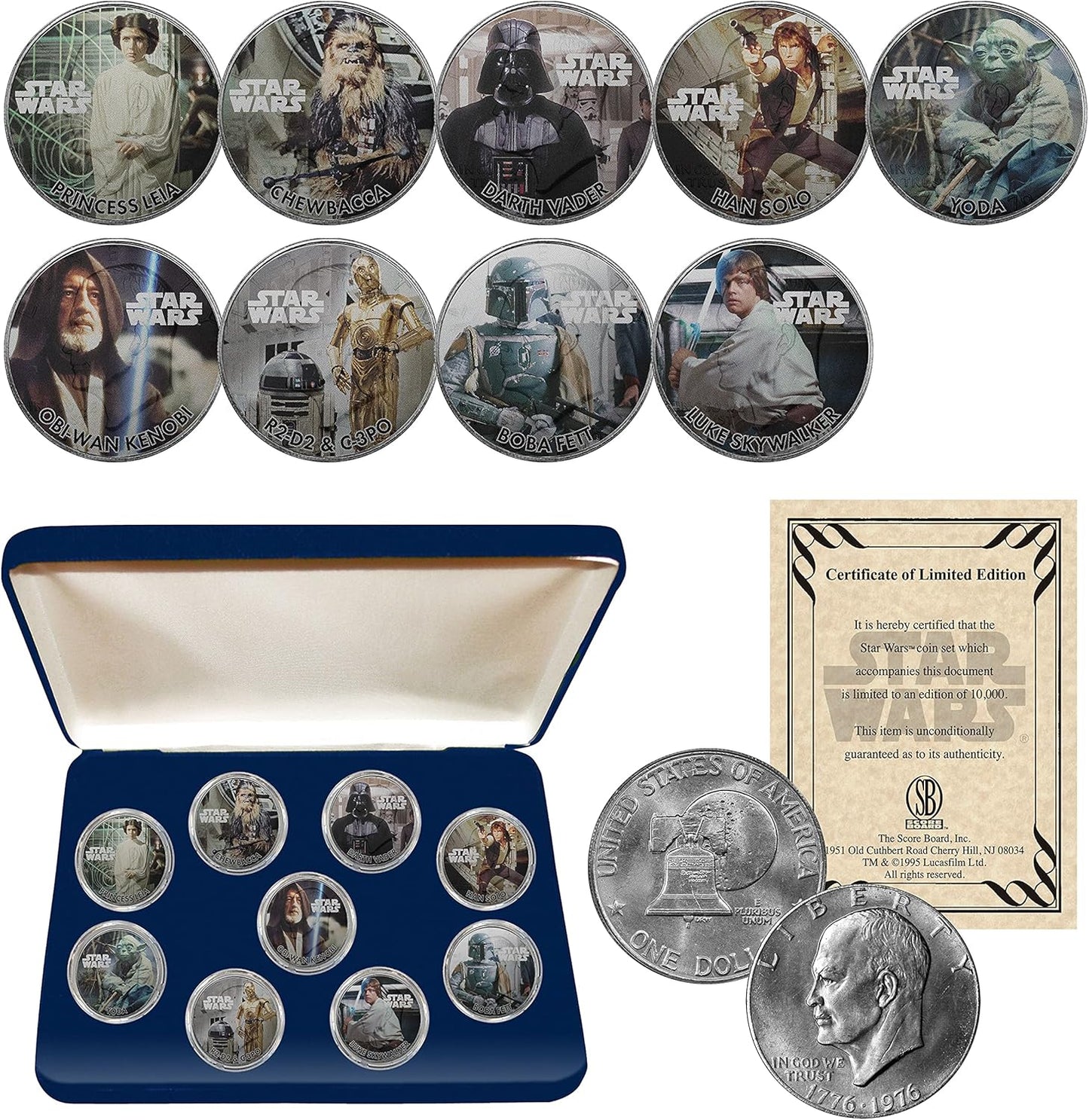 Star Wars Genuine 1976 Eisenhower Dollar 9-Coin Collectors Set