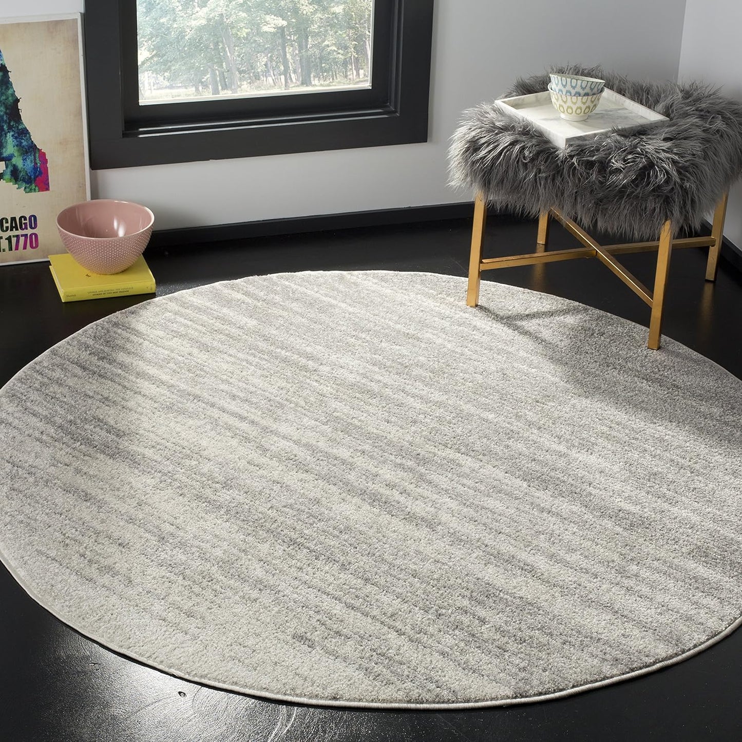 SAFAVIEH Adirondack 5ft Round Light Grey Ombre Area Rug Review
