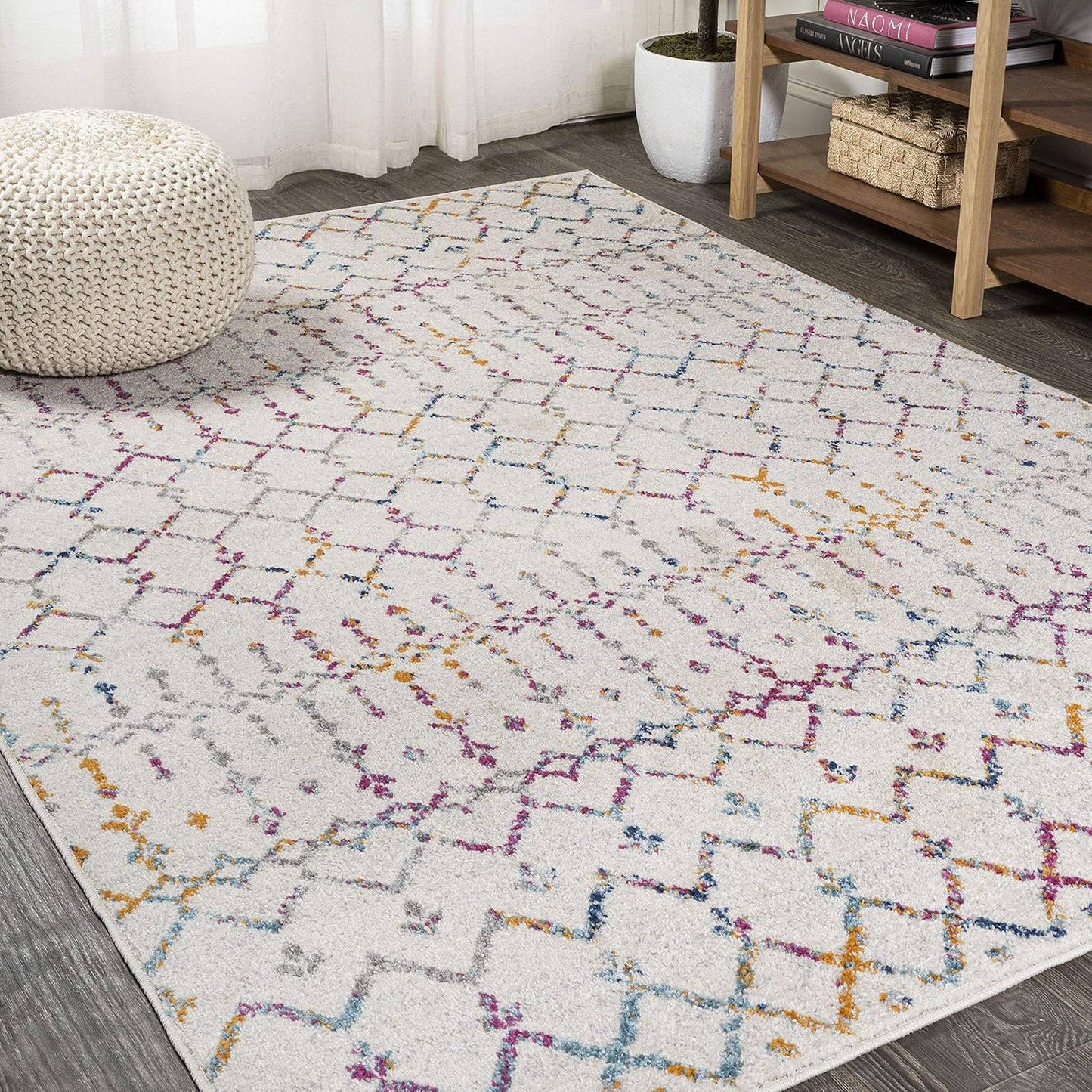 Moroccan Hype Boho Vintage Diamond Indoor Area Rug, 8 X 10