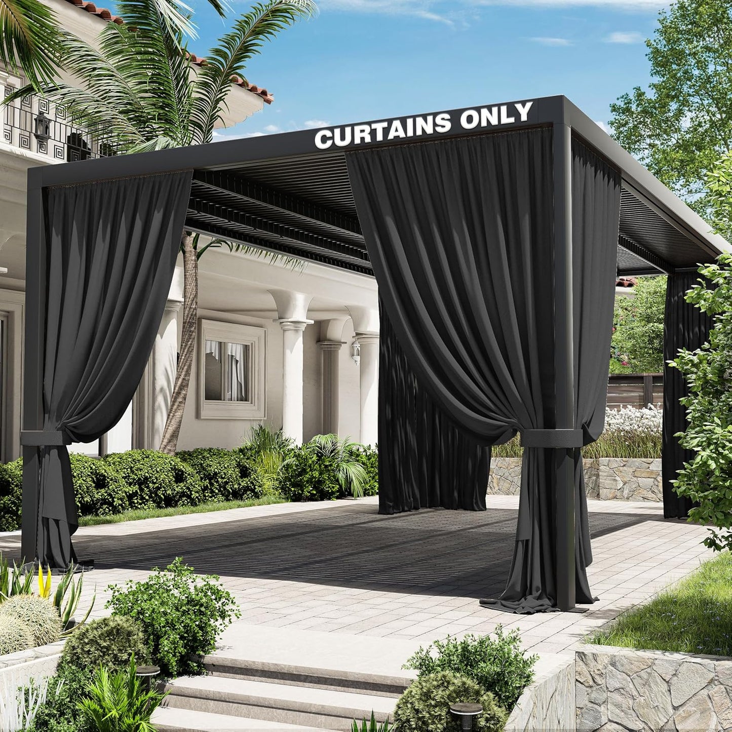 Gazebo Universal Replacement Privacy Curtain for Outdoor Use