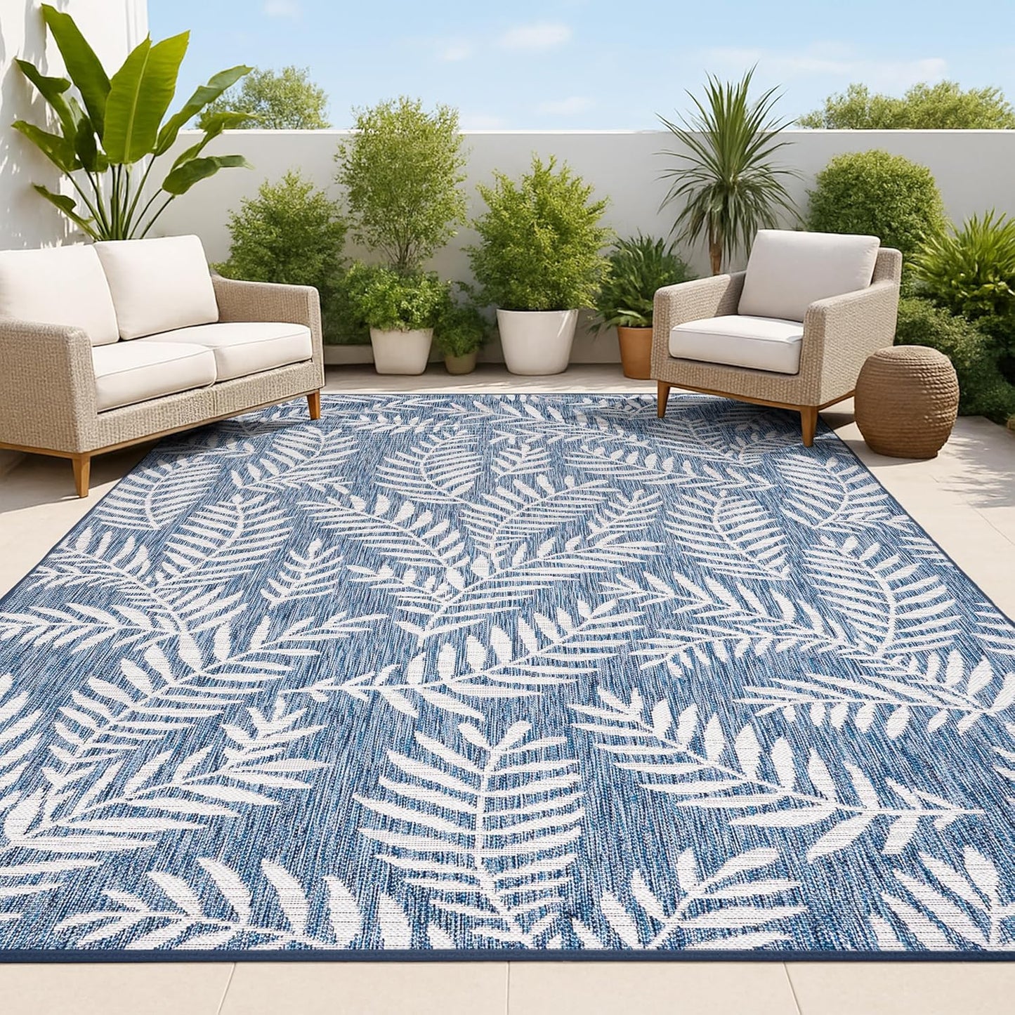 JONATHAN Y Palm Frond Indoor Outdoor Area Rug for Your Space