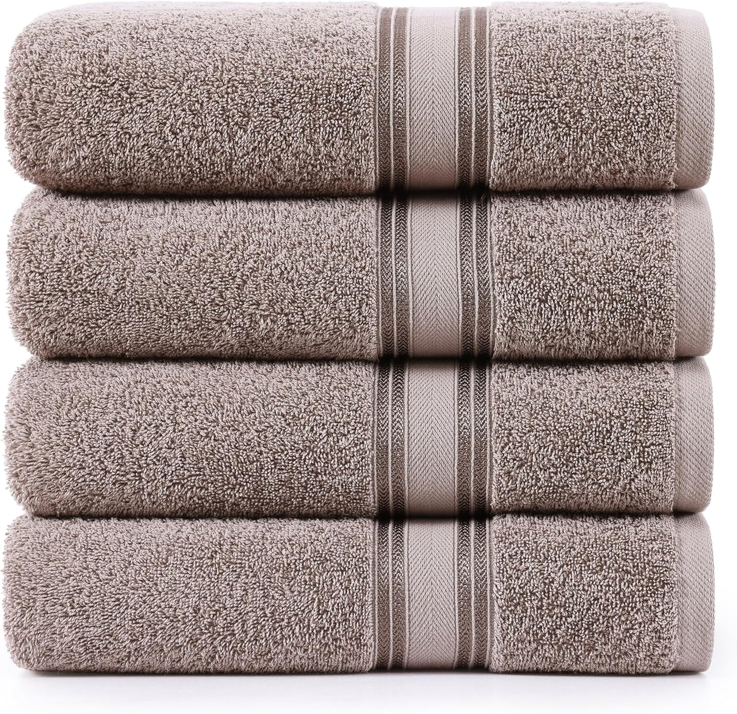 100% Cotton Bath Towels Set of 4 - Luxurious Quick Dry Towels
