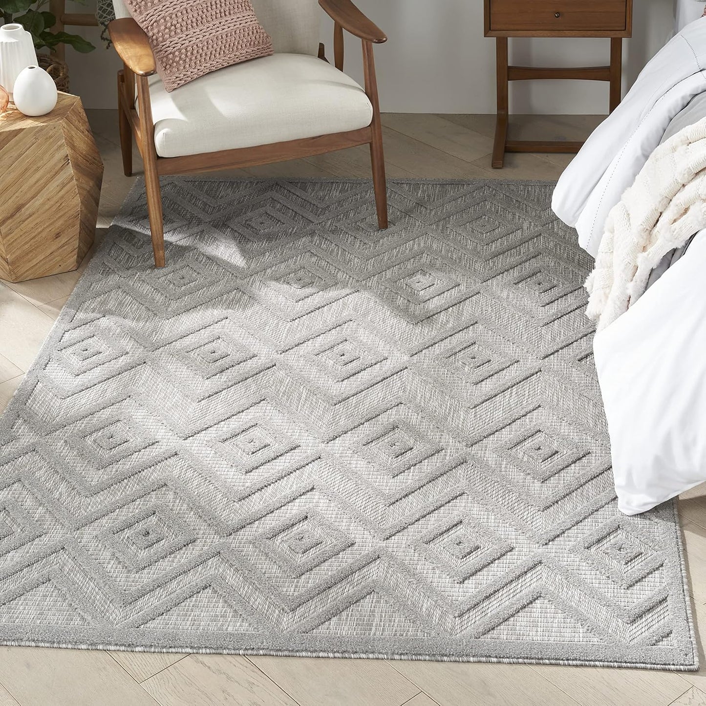Nourison Home Versatile Indoor/Outdoor Silver Grey Area Rug