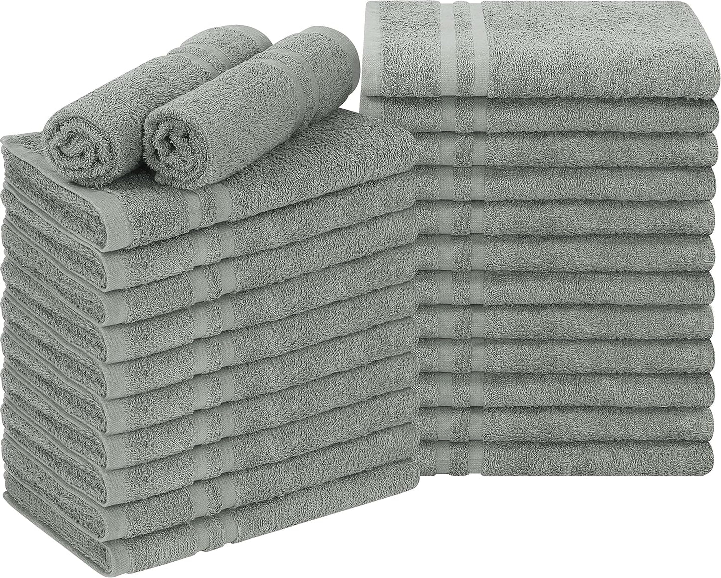 Utopia Towels Cotton Bleach Proof Salon Towel 24 Pack Grey