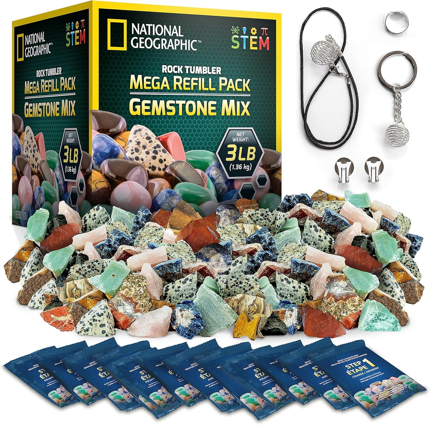 National Geographic Rock Tumbler Refill Kit with Gemstones