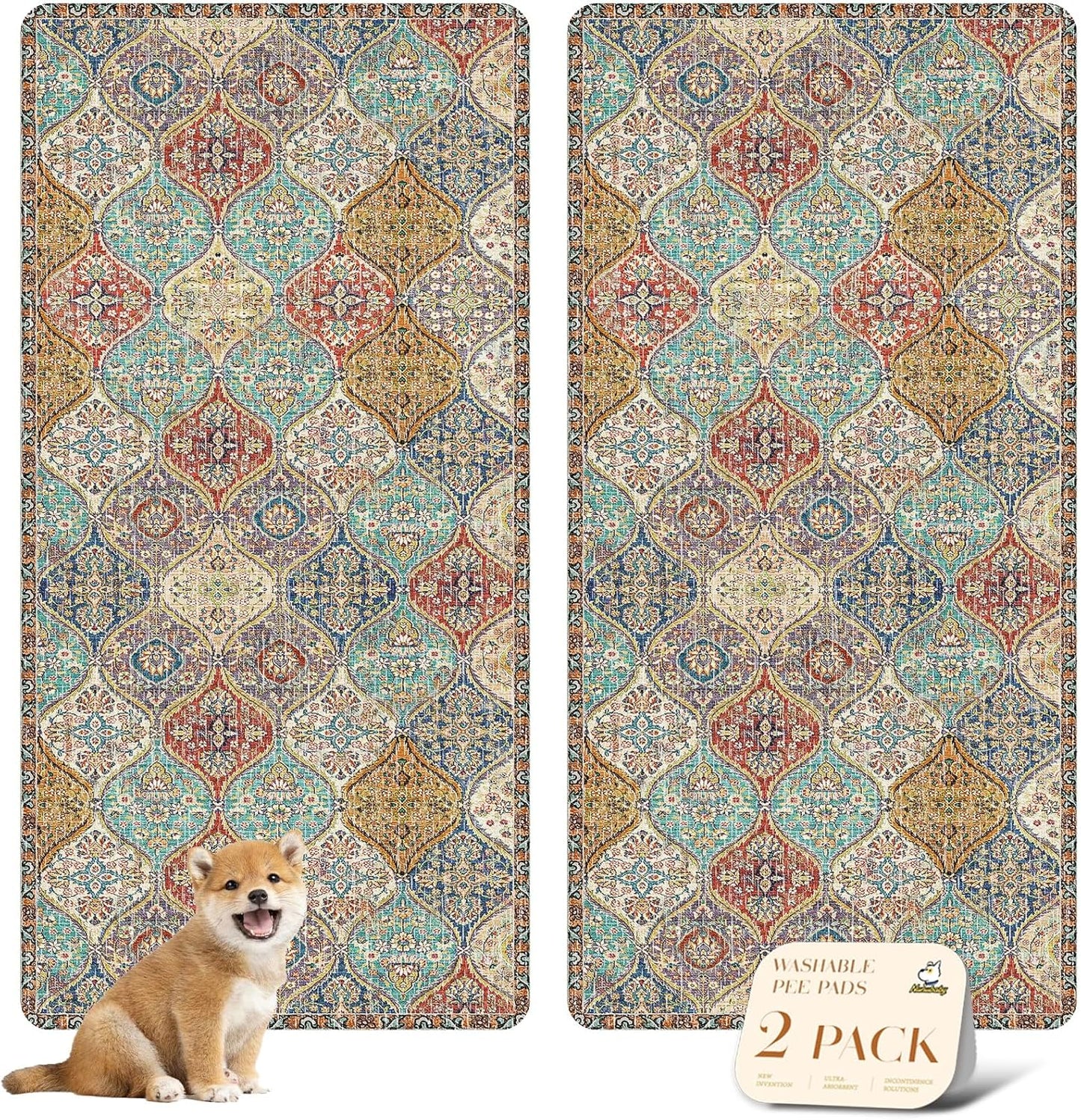 Stylish Washable Pee Pads for Dogs - Non-Slip and Leak-Proof