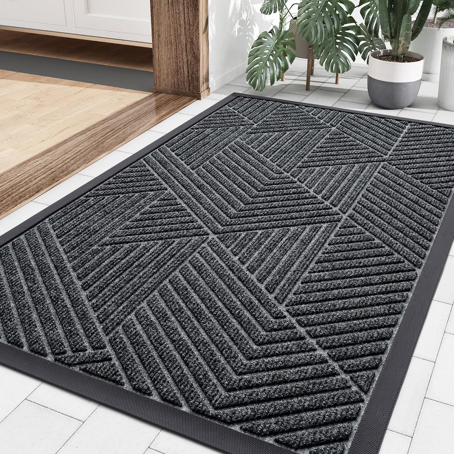 Smiry Heavy Duty Rubber Doormat for Indoor Outdoor Use 36x24