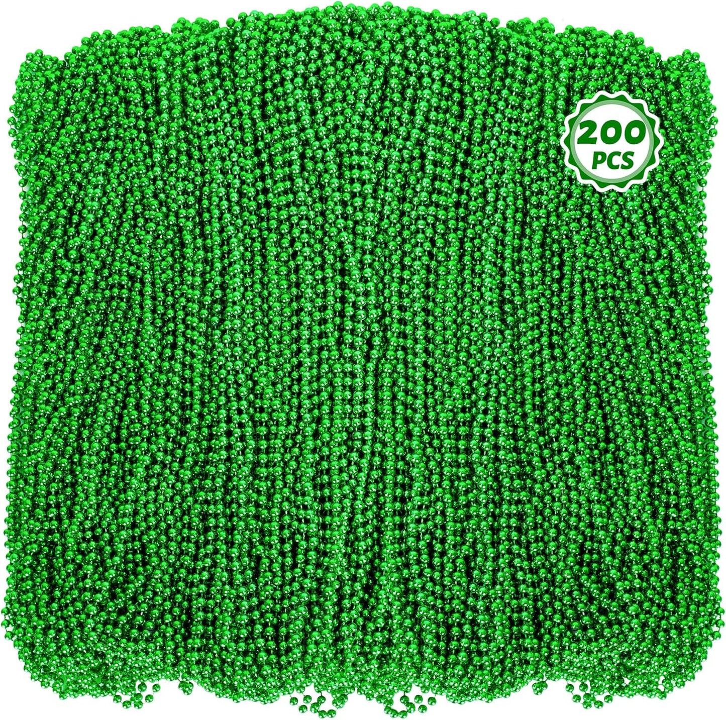 200 PCS Beaded Necklaces for Mardi Gras and St Patricks Day