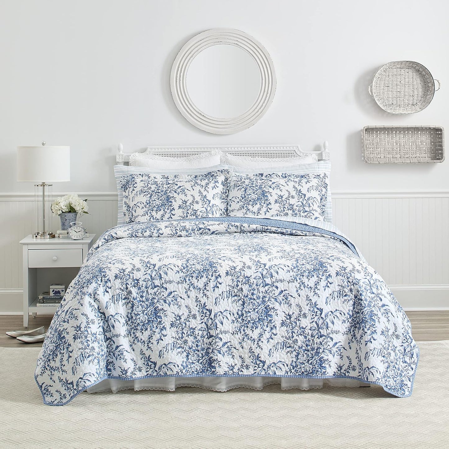 Laura Ashley Quilts Cotton Reversible Bedding for All Seasons