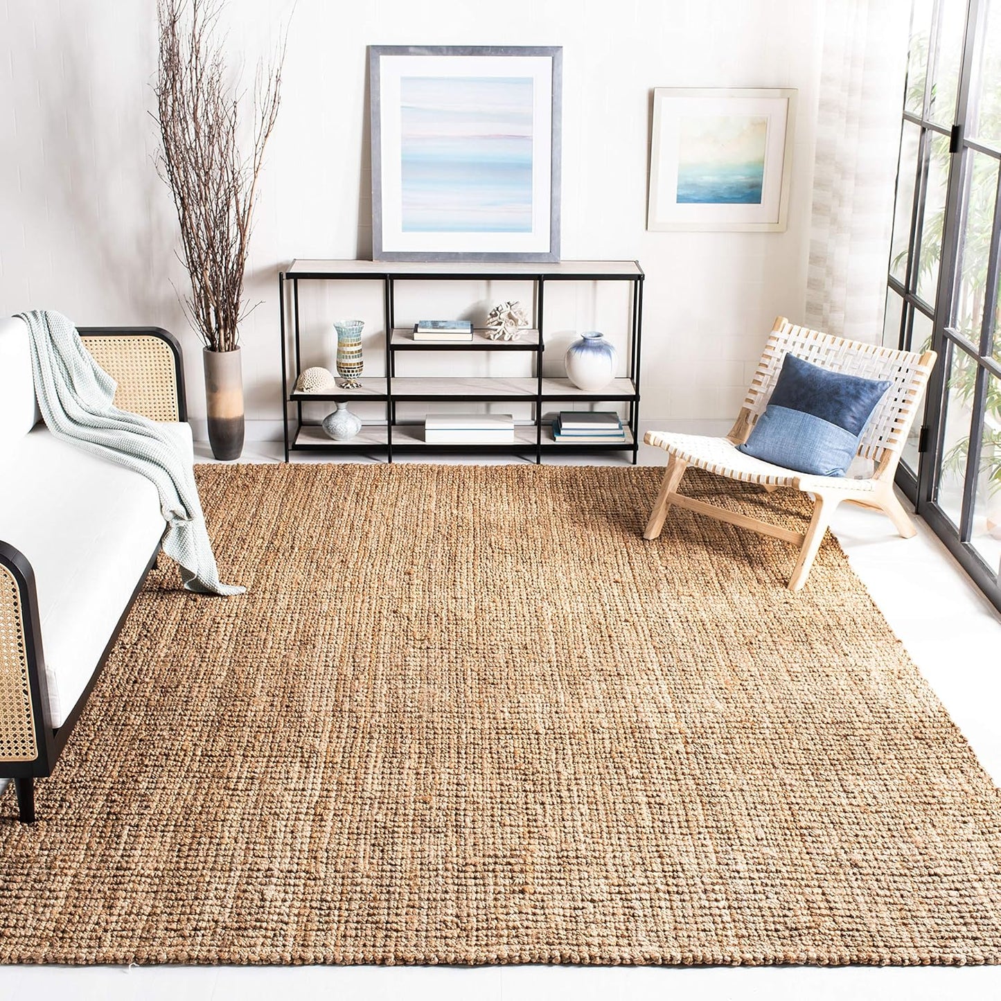 Handmade Jute Area Rug 8x10 - Natural Fiber Collection